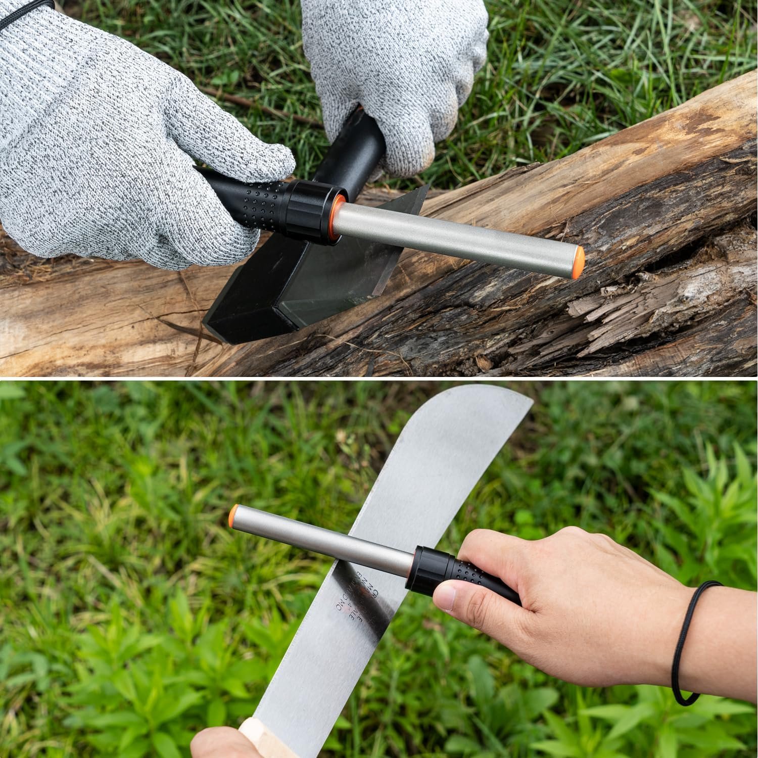 SHARPAL 178N 3-In-1 Blade Sharpener | 4-Inch 600 Grit Diamond Sharpening Rod | Sharpen All Knife and Tool with Straight Edge, Serration & Hooks | Pocket Knife Sharpener | Durable Aluminum Handle - Image 6