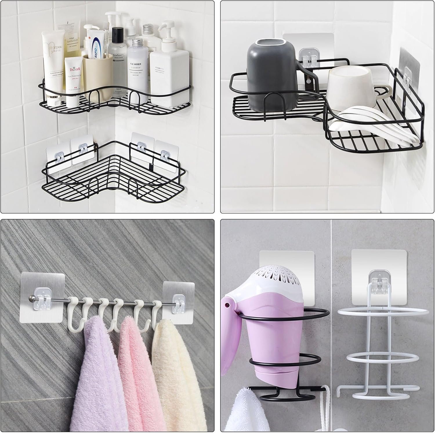 14PCS Shower Caddy Adhesive Replacement,Shower Shelves Adhesive Strip Pad Shower Organizer Sticker Replacement Bathroom Heavy Duty Strong Sticky Wall Adhesive No Drilling Strong Transparent Adhesive - Image 5