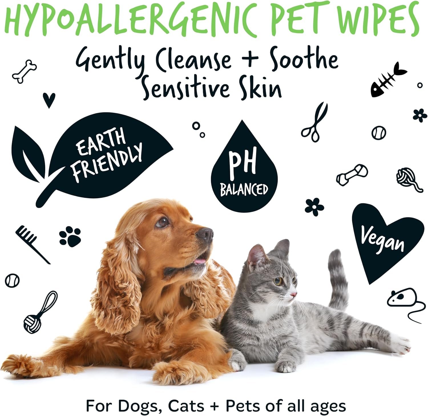 Dog Wipes, 100% Plastic Free Biodegradable pet Wipes for Full Body, Eye Wipes, Ear Wipes, Bum & Paws. 110 Sensitive Dog Grooming Wipes for Dogs, Puppy & cat Grooming (Fragrance Free) - Image 10