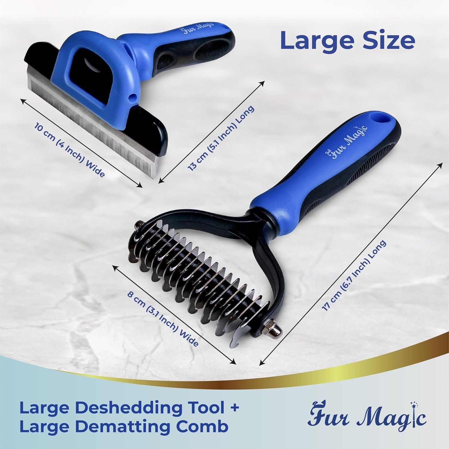 Large Deshedding Tool & Dematting Comb – Grooming Brushes for Dogs, Cats, Horses – Reduce Shedding and Remove Knots, Mats and Loose Undercoat - Image 8