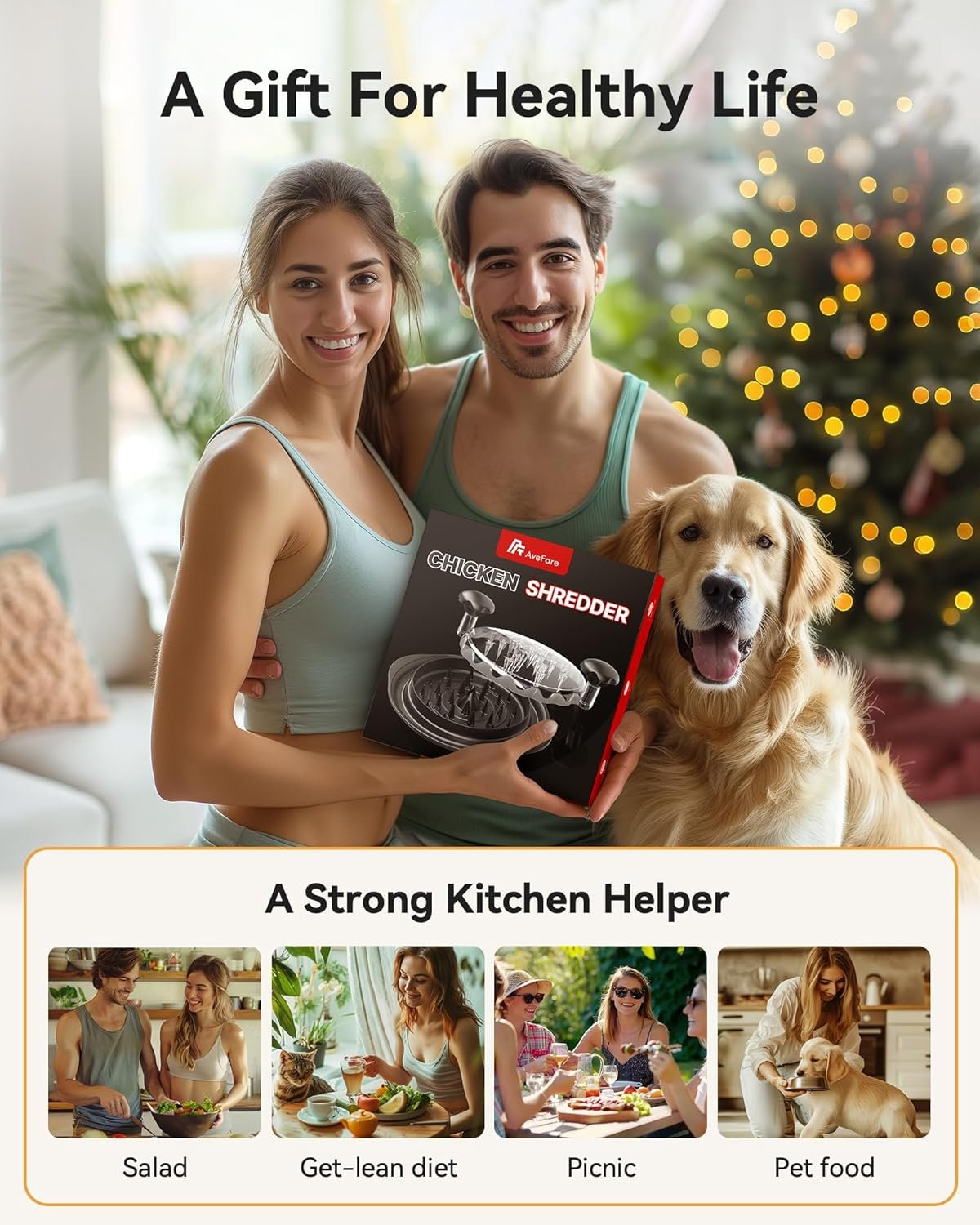 Chicken Shredder, 10.8" Visible Chicken Breast Shredder Tool Twist, Large Meat Shredder Machine - Ergonomic Handle, Dishwasher Safe, Anti-Slip, Cleaning Brush, Heat Resistant, BPA Free - Image 8