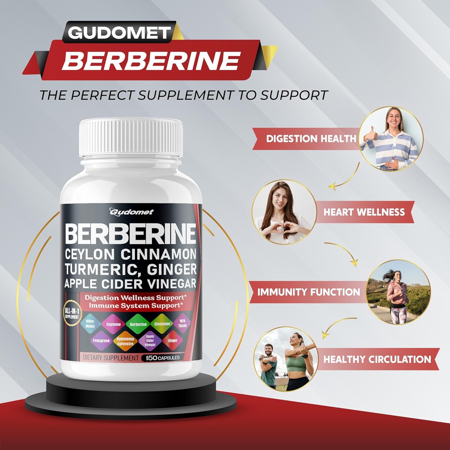 Berberine 12,000mg Ceylon Cinnamon 4,500mg - All-in-1 Supplement with Bitter Melon AVG Gymnema sylvestre Turmeric Milk Thistle Licorice Holy Basil Fenugreek Banaba - Image 4