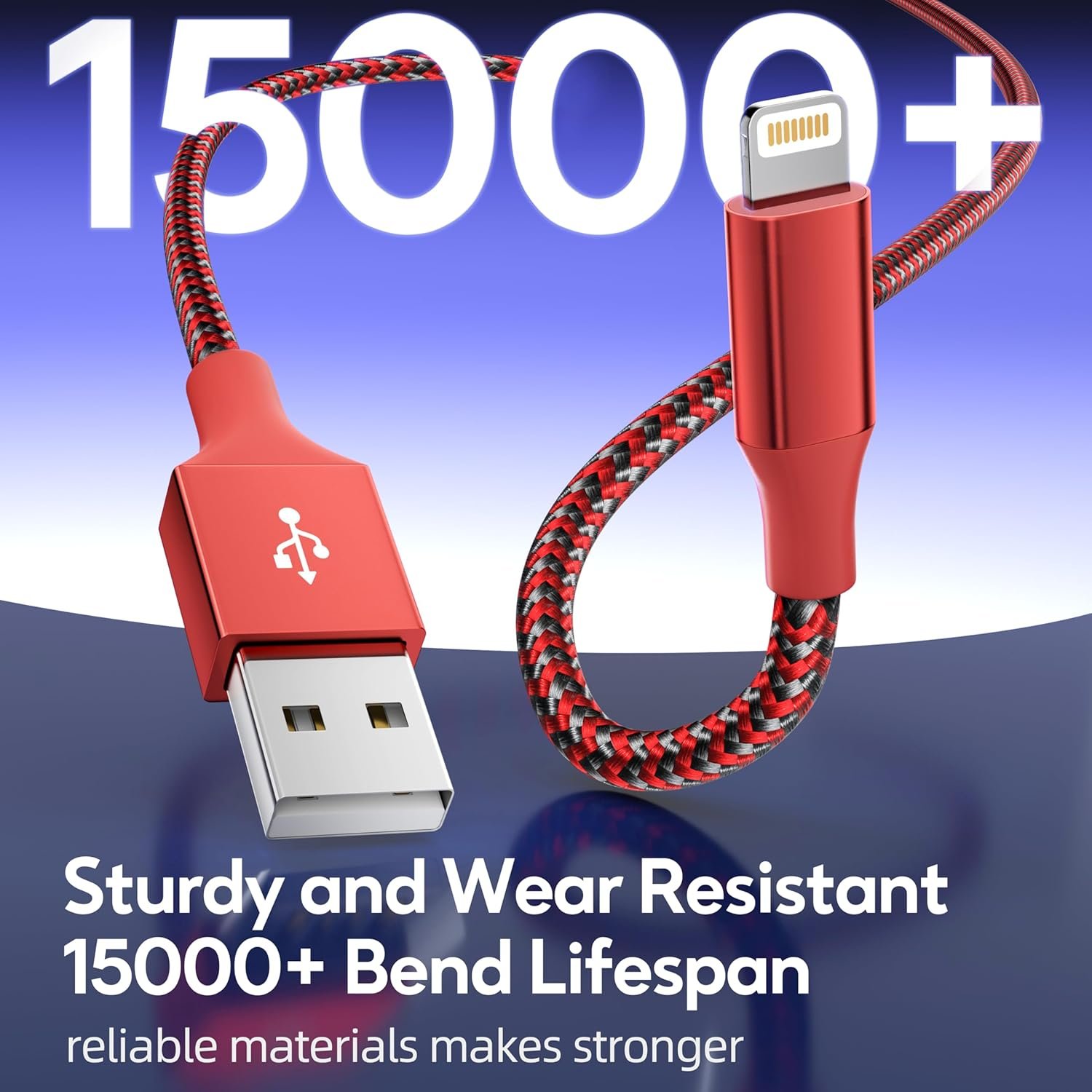 iPhone Charger Cord 3Pack 10FT Apple MFi Certified Nylon Braided Fast Charging Lightning Cable Compatible with iPhone 14/13/12/11 Pro/11/XS MAX/XR and More - Image 6