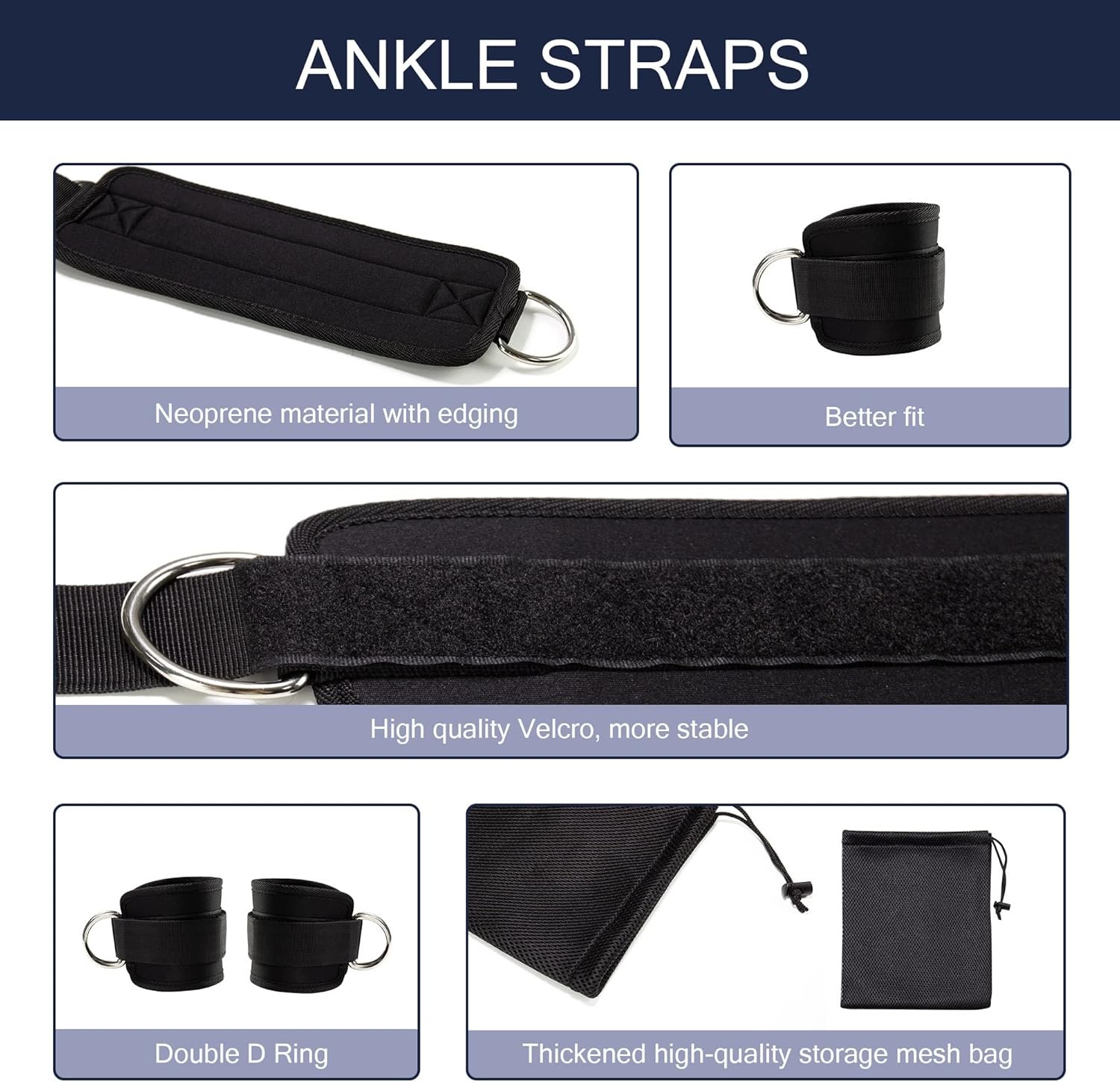 Ankle Resistance Bands with Cuffs,Versatile Ankle Resistance Band for Working Out,Ankle Bands for Working Out - Image 4