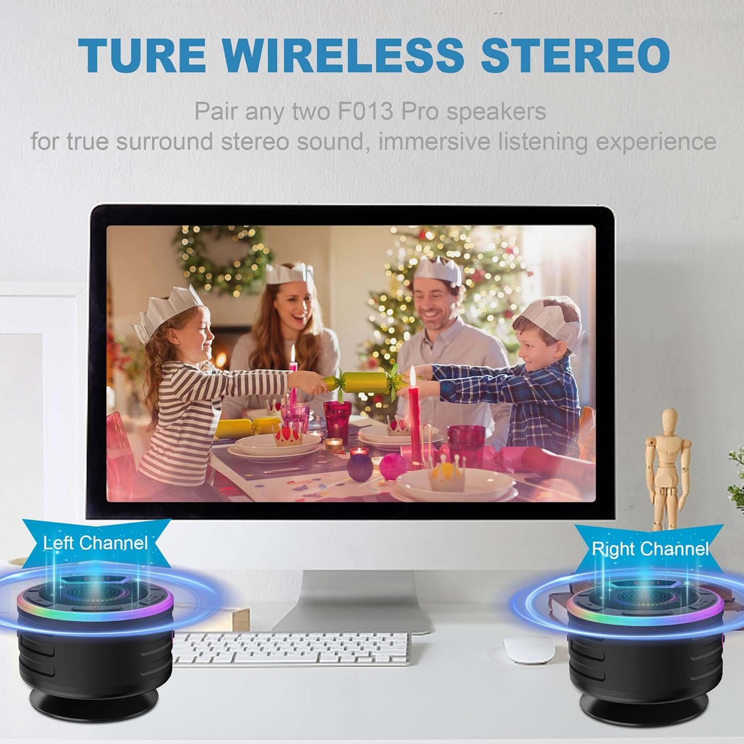 Bluetooth Speakers, IPX7 Waterproof Shower Speaker, Portable Speaker with LED Display, FM Radio, Suction Cup, Light Show, Built-in Mic, Best Gifts for Pool Beach Home Party Travel Outdoors - Image 6