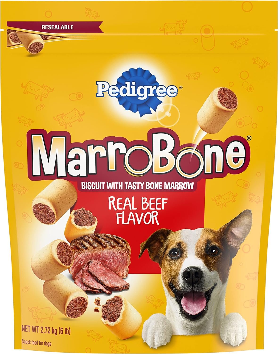 PEDIGREE MARROBONE Dog Treats Real Beef Flavor Crunchy Dog Biscuit, 6 lb. Pack - Image 2
