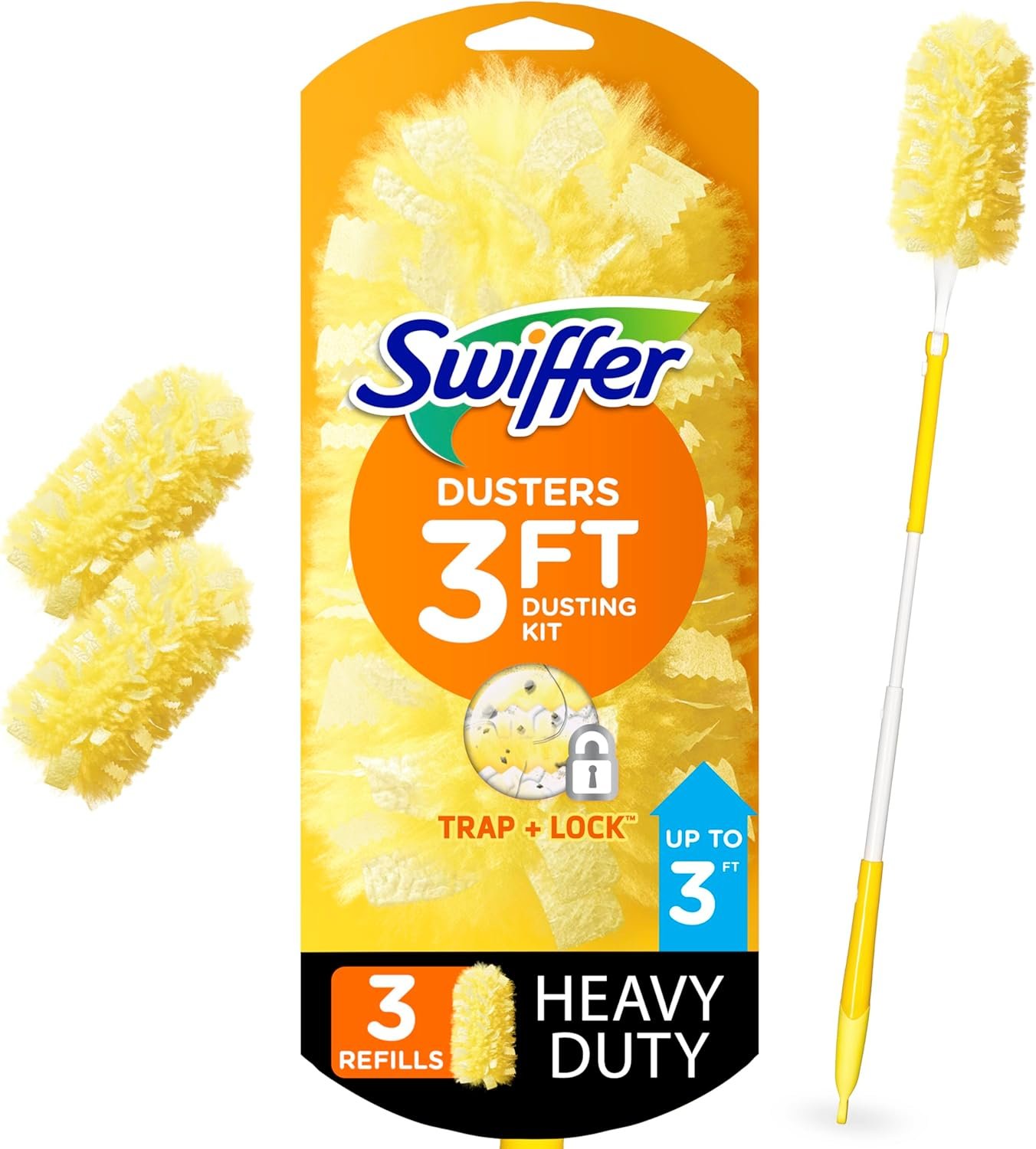 Swiffer Duster Heavy Duty 3 ft Extendable Handle Starter Kit with 3 Refills - Image 2
