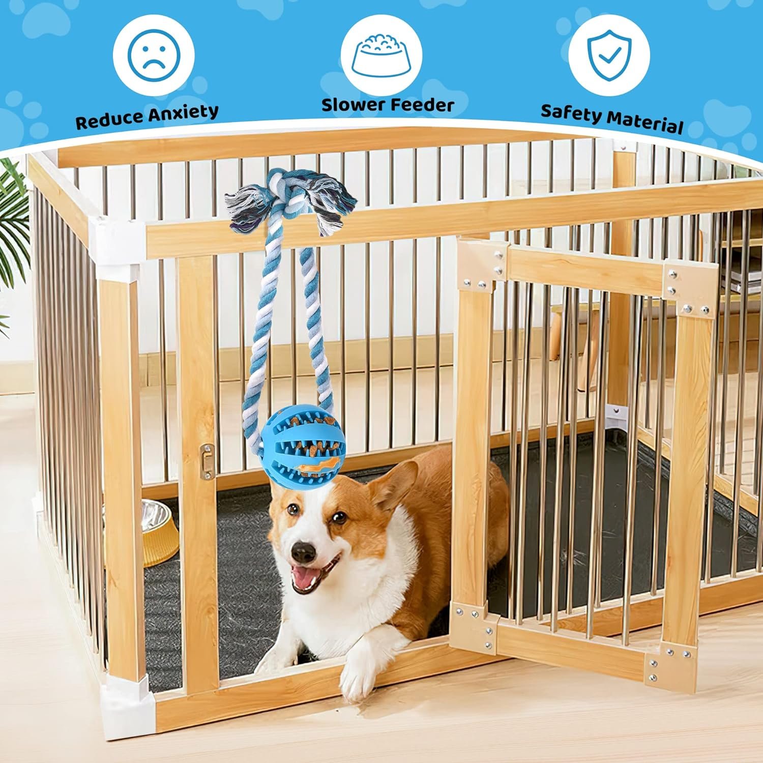 Interactive Dog Toys, Crate Training Aids for Puppies, Reduce Stress Anxiety Peanut Butter Dog Food Treat Dispenser Toys - Image 4