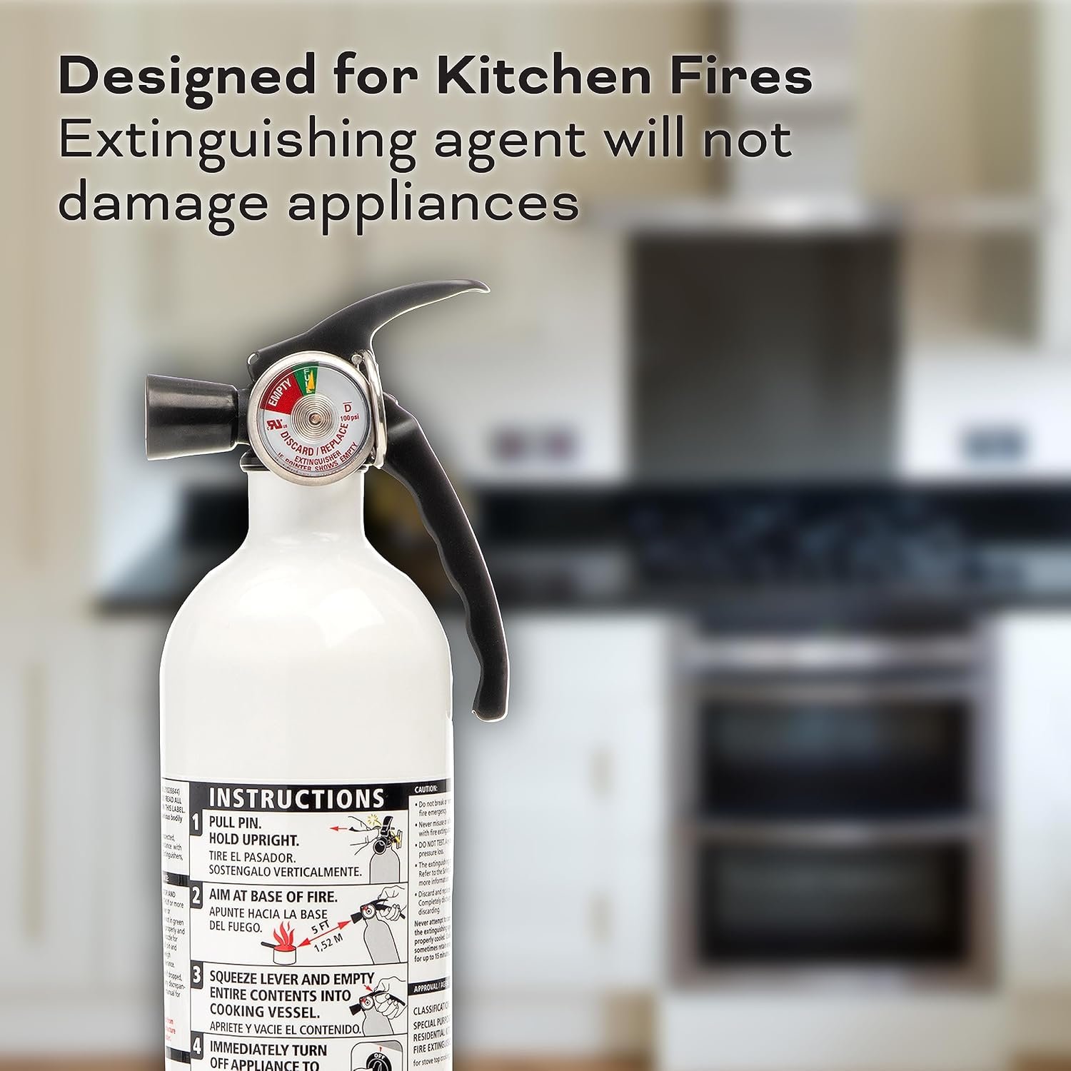 Kidde Kitchen Fire Extinguishers for Home & Office Use, 2 Pack: One 1-A:10-B:C and One Specialty Kitchen Extinguisher, Wall Mount & Strap Brackets Included - Image 4
