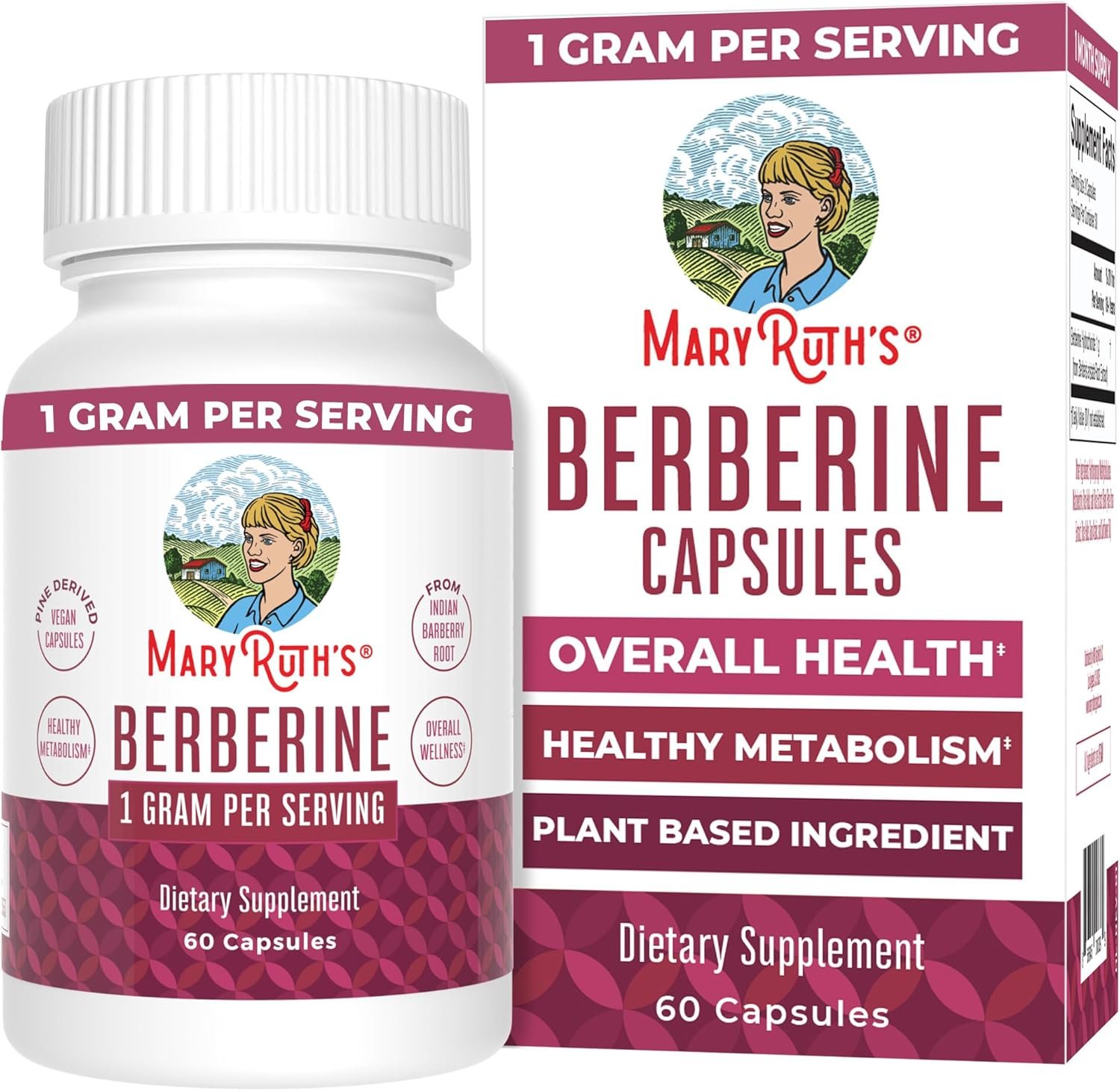 Berberine Supplement by MaryRuth's | Berberine 1000 mg Per Serving | 1 g Berberine | Healthy Metabolism with Diet and Exercise | Overall Health | Vegan Capsules | 30 Serving - Image 2