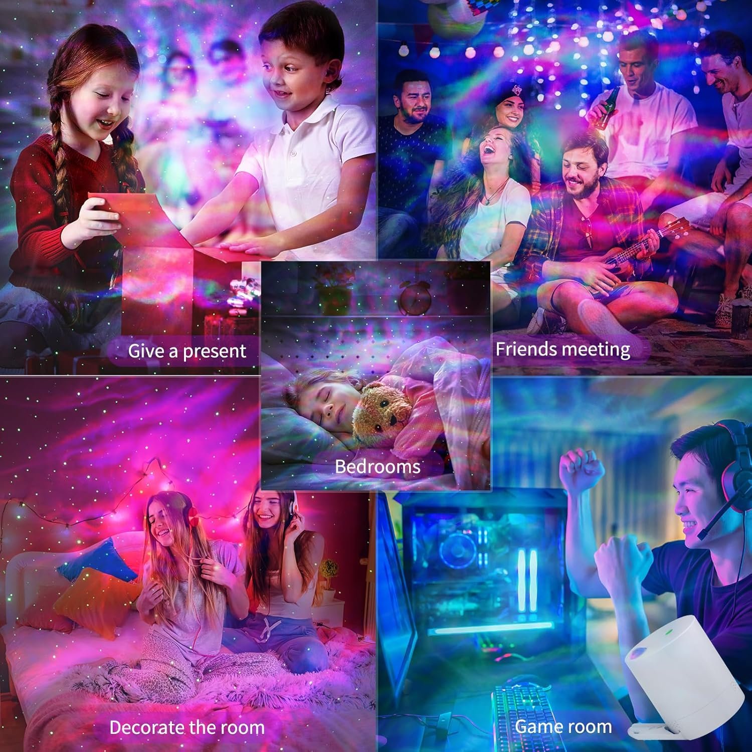 Star Projector, Galaxy Projector for Bedroom, Night Light Projector with Timer and Remote Control, Adjustable Speed and Brightness, for Aurora Projector for Bedroom, Living Room and Home Theater - Image 8