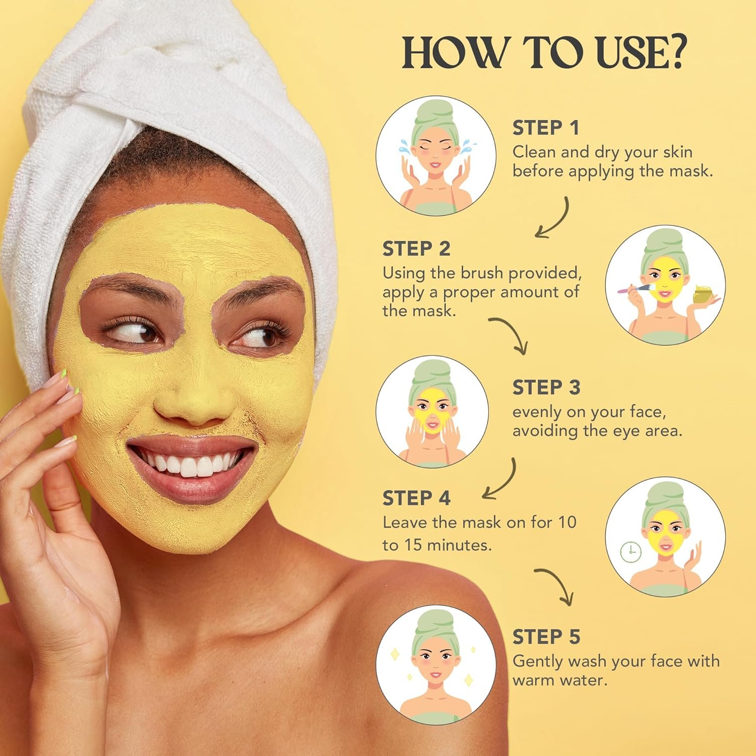 Neatique Vitamin C Clay Mask - 7.05 Oz Turmeric Face Masks Skincare, Deep Cleaning and Detox for Facial Mask- Repairing Uneven Skin Tone, Enhances Complexion and Reducing Dark Spots - Image 7