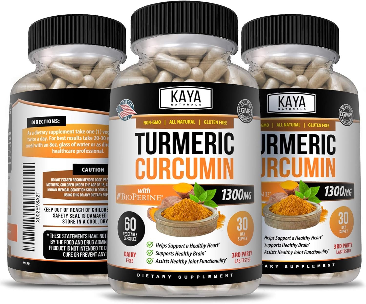 Kaya Naturals Turmeric Platinum, 60 Count Capsules, Bioperine, Premium Joint Support with 95% Standardized Curcuminoids - 60 Capsules - Image 6