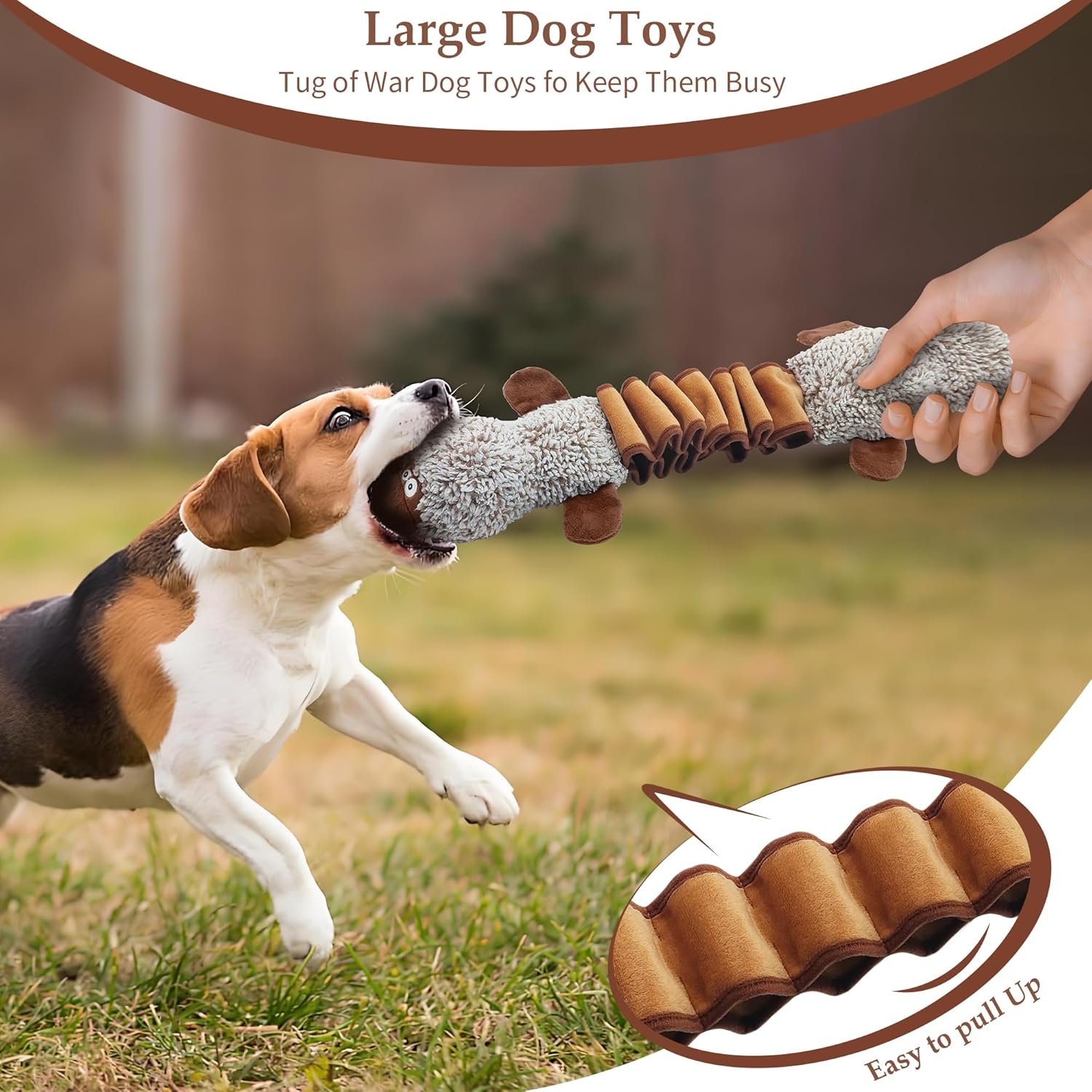 Squeaky Dog Toys, Interactive Tug of War Puppy Toys, Funny Plush Dog Chew Toys, Stuffed Dog Toys for Small,Medium and Large Dogs - Platypus - Image 4