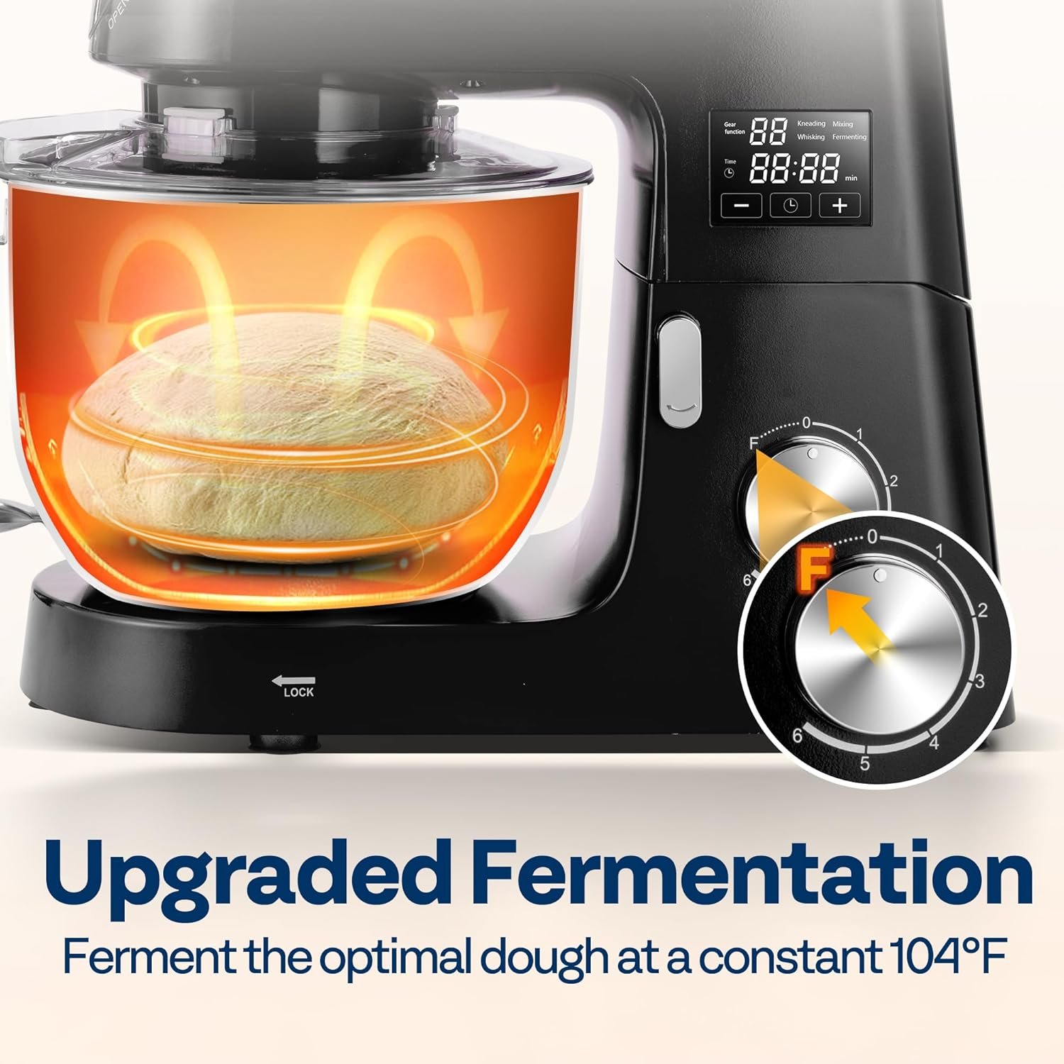 VIVOHOME 9 in 1 Multifunctional Stand Mixer with Fermentation, 6 Speed 7.5 Quart Kitchen Electric Food Mixer with Timer, Meat Grinder, Juice Blender, Vegetable Slicer, Pasta and Cookie Maker, Black - Image 4