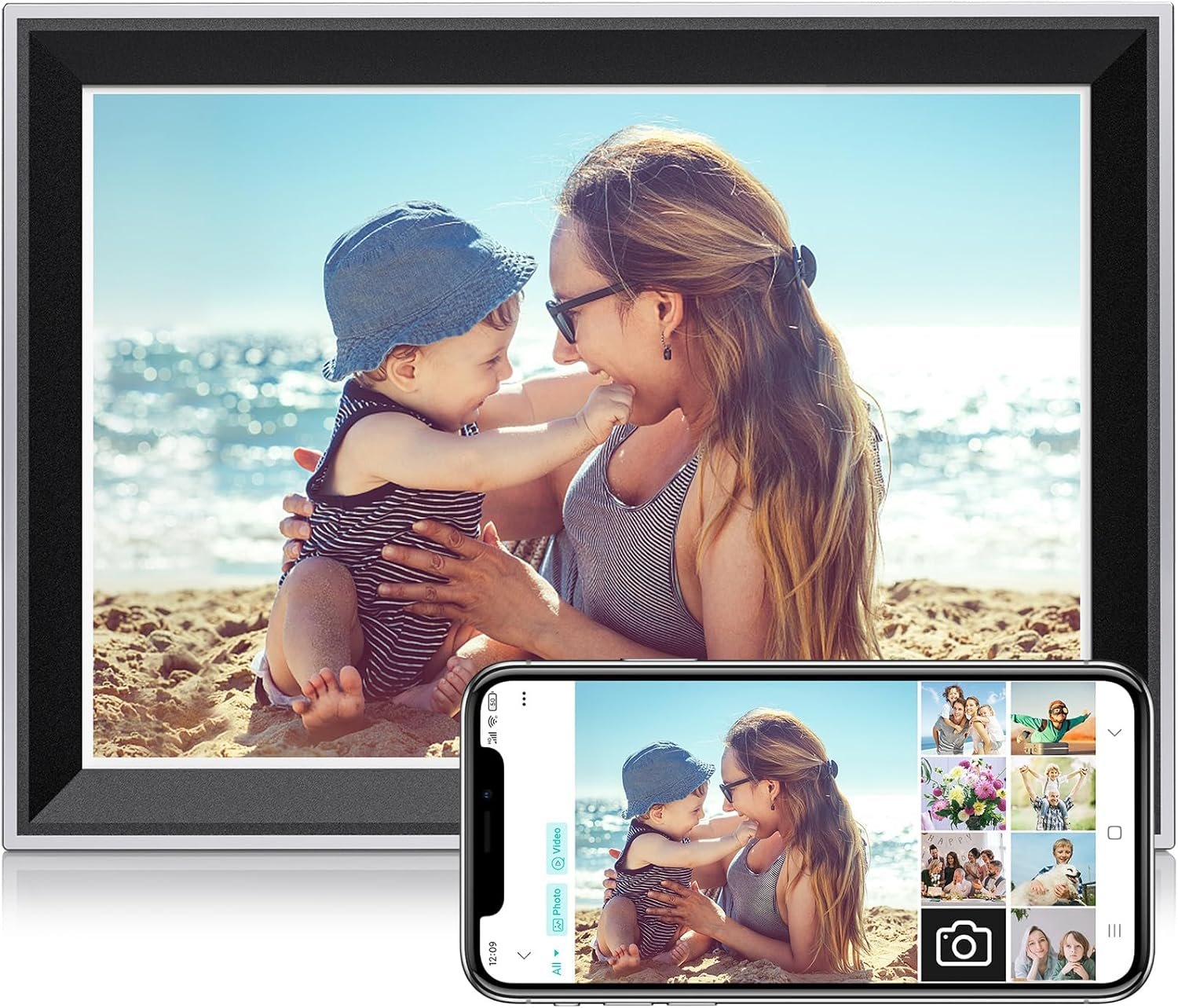 Atatat 10.1 Inch WiFi Digital Photo Frame, Electronic Smart Picture Frame with IPS Touch Screen, Internal 32GB Storage & Multi-User Binding, Easy Set Up and Instantly Photo Upload via APP or EMAIL - Image 2