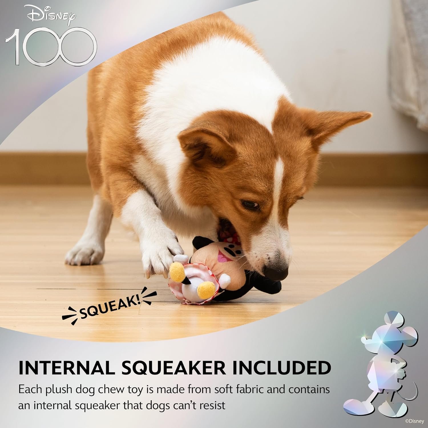 Minnie Mouse Plush Squeaky Dog Toy 6in | Disney Dog Toys | Plush Squeaker Toy for Dogs Inspired by Minnie Mouse, Disney Mickey and Friends - Image 5