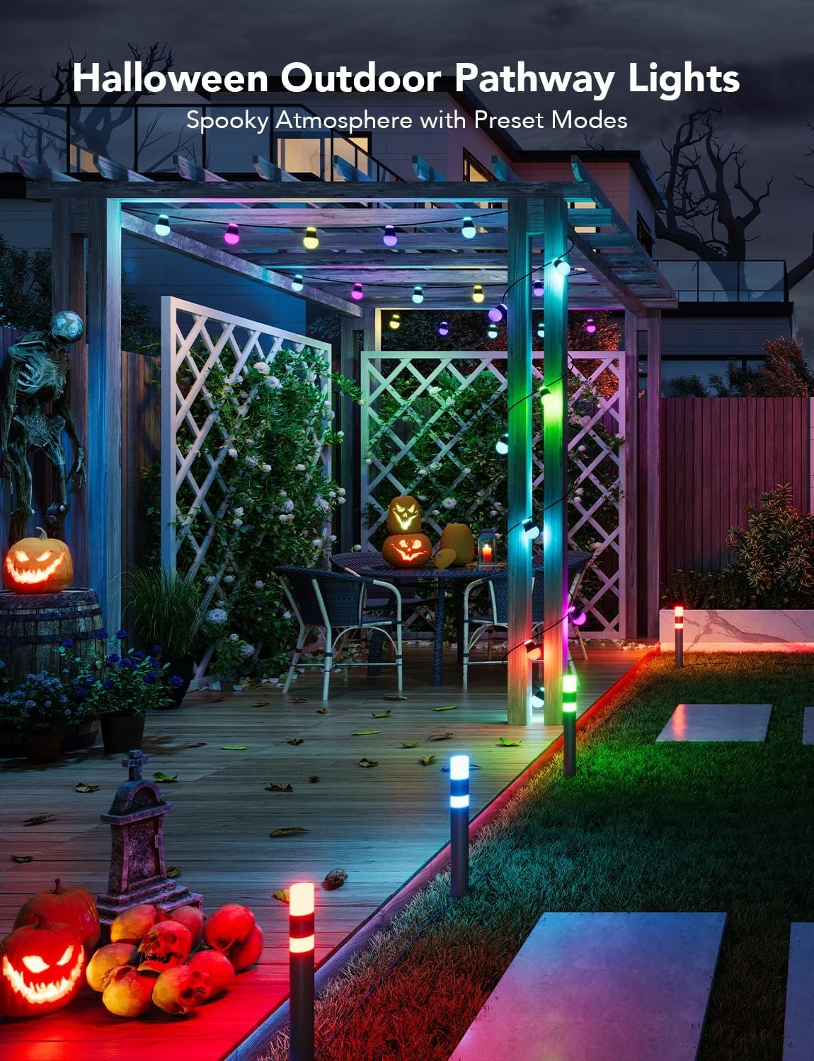 Govee Outdoor LED Strip Lights Bundle Outdoor Pathway Lights, 98.4ft Smart Outdoor Lights Work with Alexa and Google Assistant, App Control, IP65 Waterproof, RGBIC Outdoor Lights for Patio, Eave - Image 6