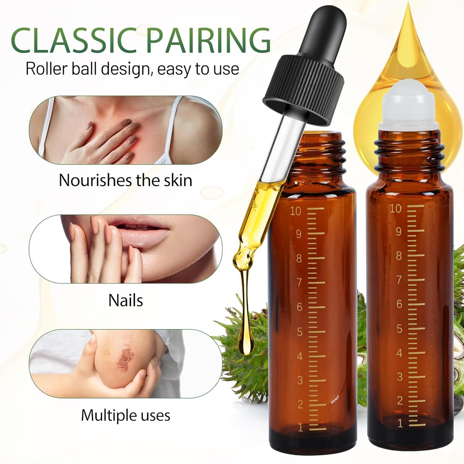 Jamaican Black Castor Oil, Cold Pressed Organic Pure Unrefined Glass Bottle Hair Oil For Hair Growth, Natural Carrier Oil for Thicker Eyebrows Eyelashes, Scalp, Face, Skin Moisturizer - Image 6