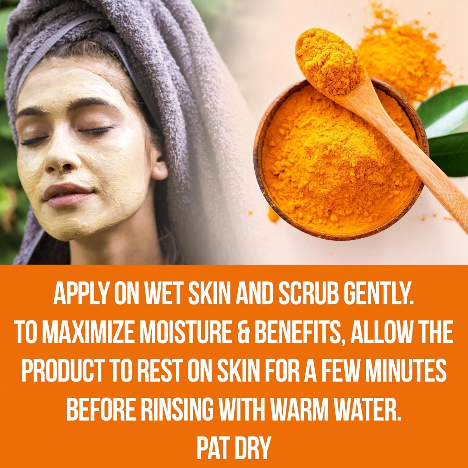 Turmeric Face Scrub - Skin Brightening Mask with Turmeric - All-Natural Turmeric Face Mask for Acne, & Glowing Skin - Boosts Circulation, Evens Skin Tone, & Removes Toxins - Turmeric Scrub - Image 7