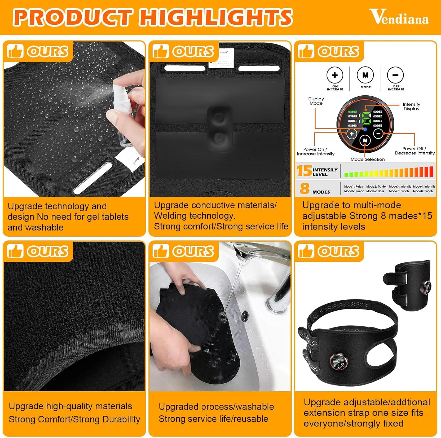 ABS Stimulator Muscle Toner Flex Fitness Belt for Arm Foot and Waist FDA Cleared AB Machine Abdominal Toning Ems AB Electro Stimulators Body Exercise Equipment Abdomen Home Office Workout - Image 4