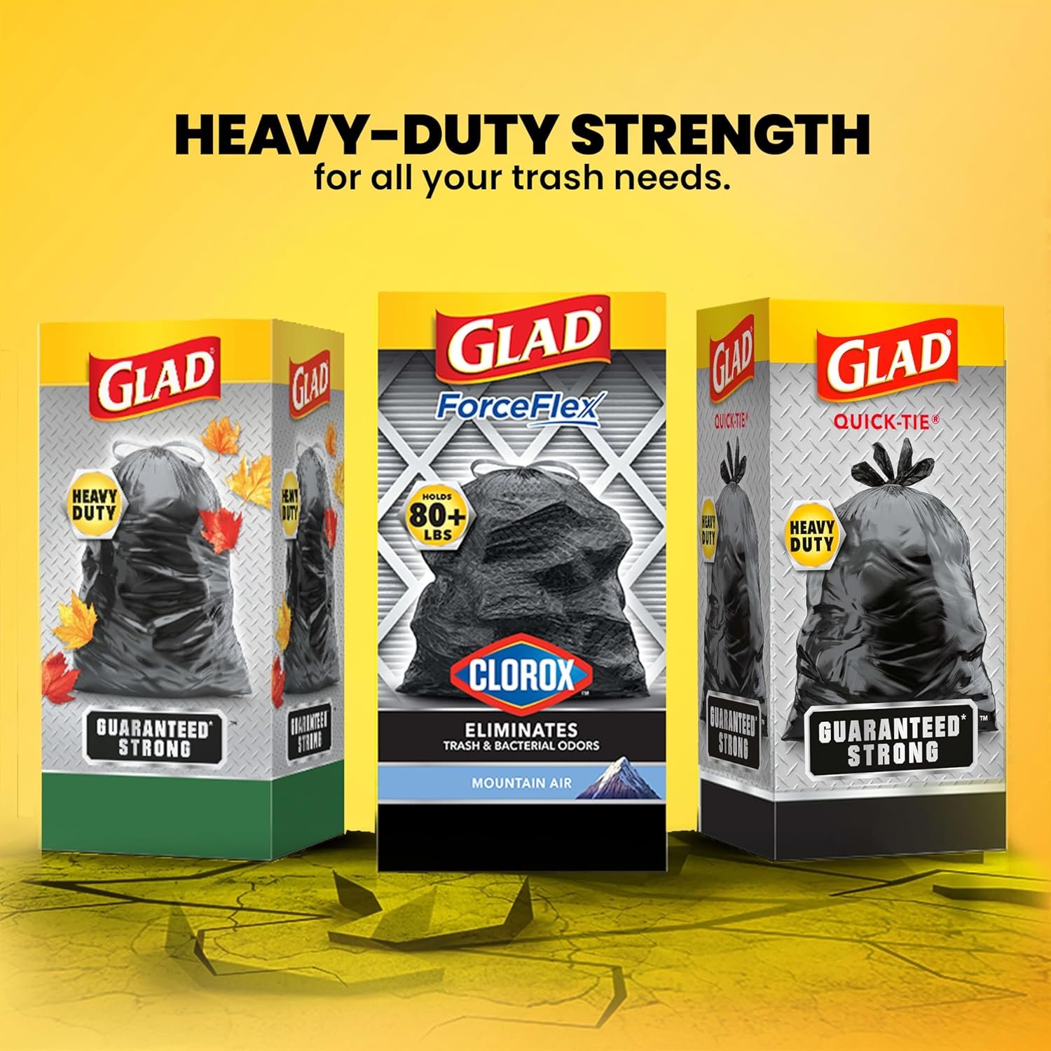 Glad Large Trash Bags, ForceFlex with Clorox, 30 Gal, Mountain Air, 50 Ct (Package May Vary) - Image 9