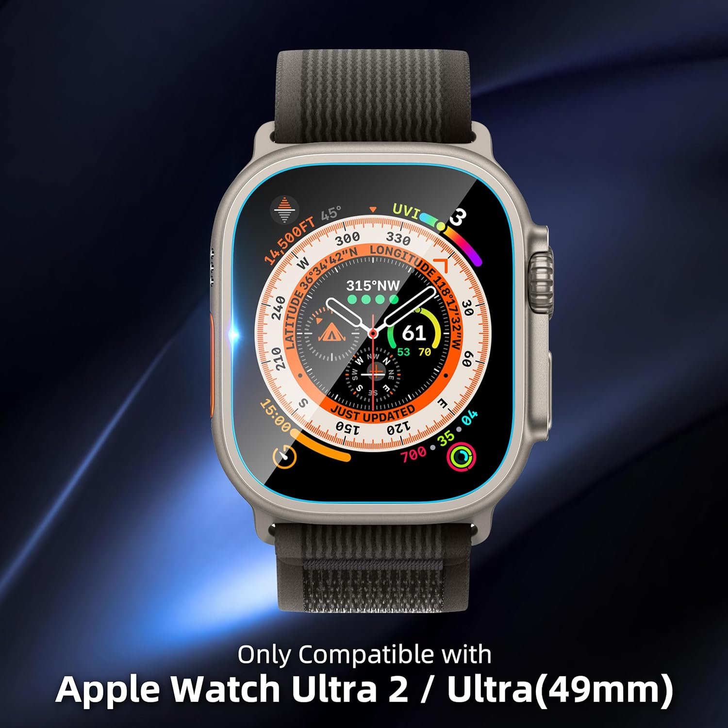 SWUU 2 Pack Tempered Glass Screen Protector with Auto-alignment Installation Frame Compatible with Apple Watch Ultra 2 / Ultra Screen Protector 49mm, Waterproof HD Film for iWatch Ultra 49mm Clear - Image 4