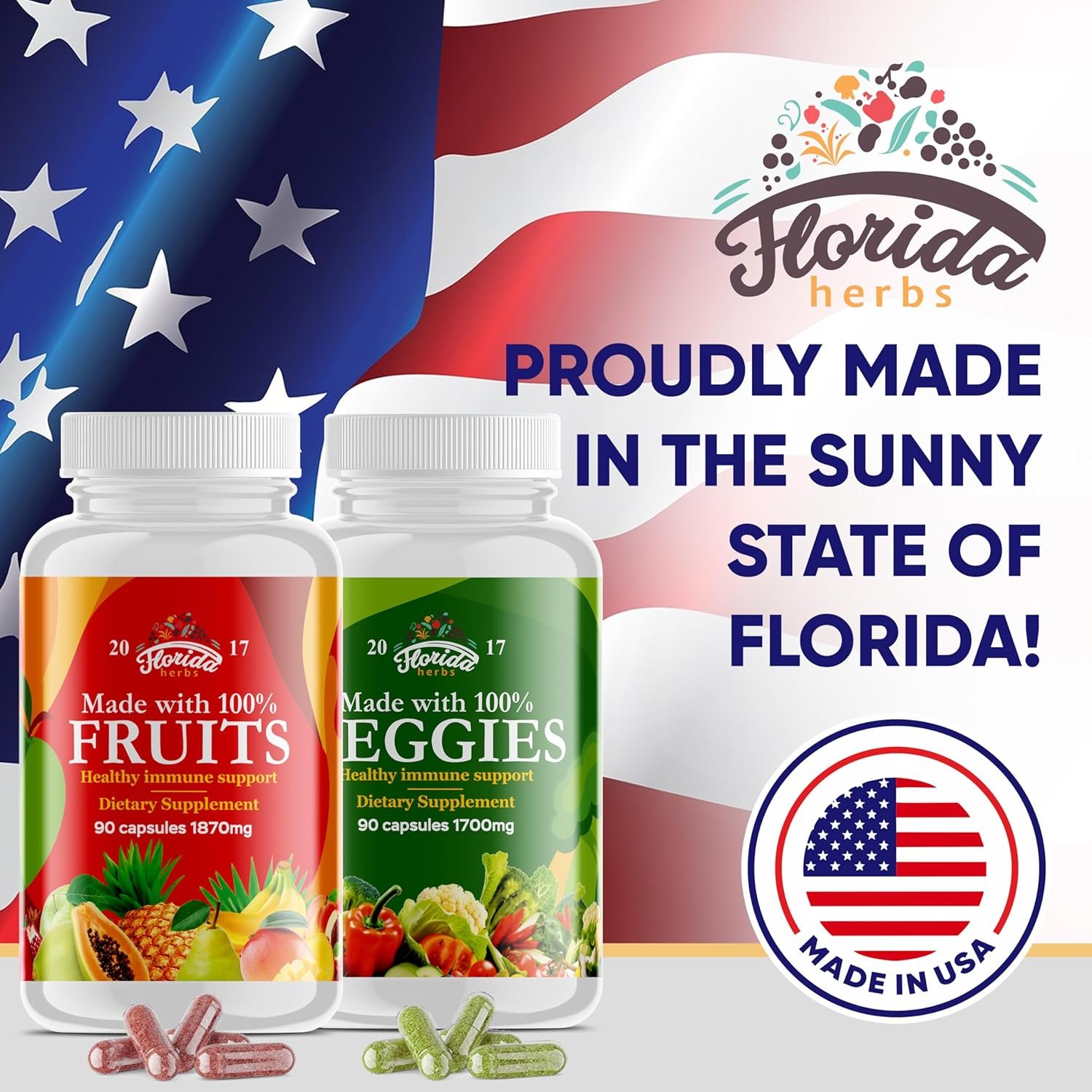 Fruits and Vegetables Supplement - 90 Fruit and 90 Veggie Capsules - Nature Vitamins, Balance of Fruits and Veggies Supports Energy Balance, Soy Free, Vegan Capsules - 90 Count (Pack of 2) - Image 6