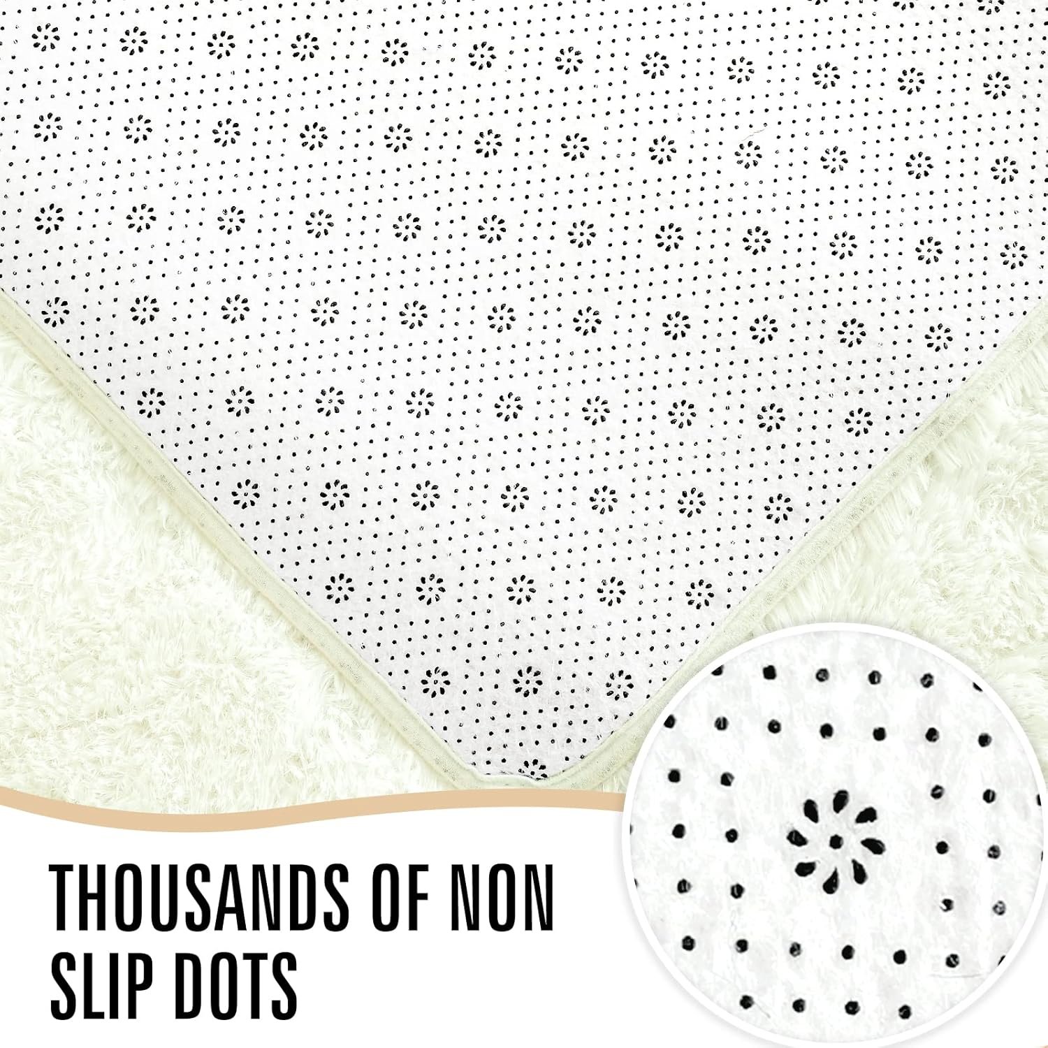 LOCHAS Ultra Soft Indoor Modern Area Rugs Fluffy Living Room Carpets for Children Bedroom Home Decor Nursery Rug 4x5.3 Feet, Cream - Image 4