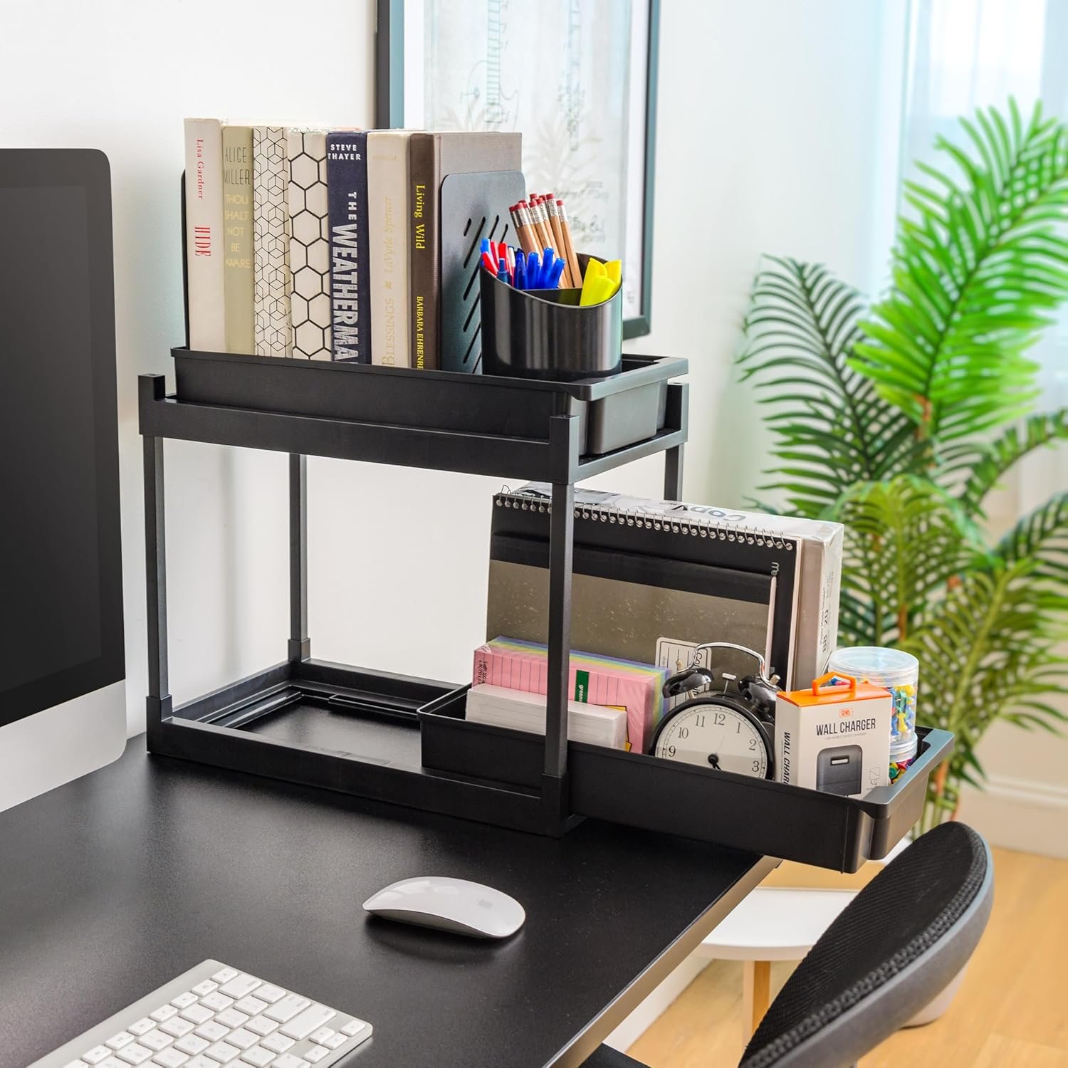 IRIS USA 2-Tier Under Sink Organizer, Storage with Sliding Drawers - Versatile Solution for Office, Kitchen or Bathroom - Black - Image 5