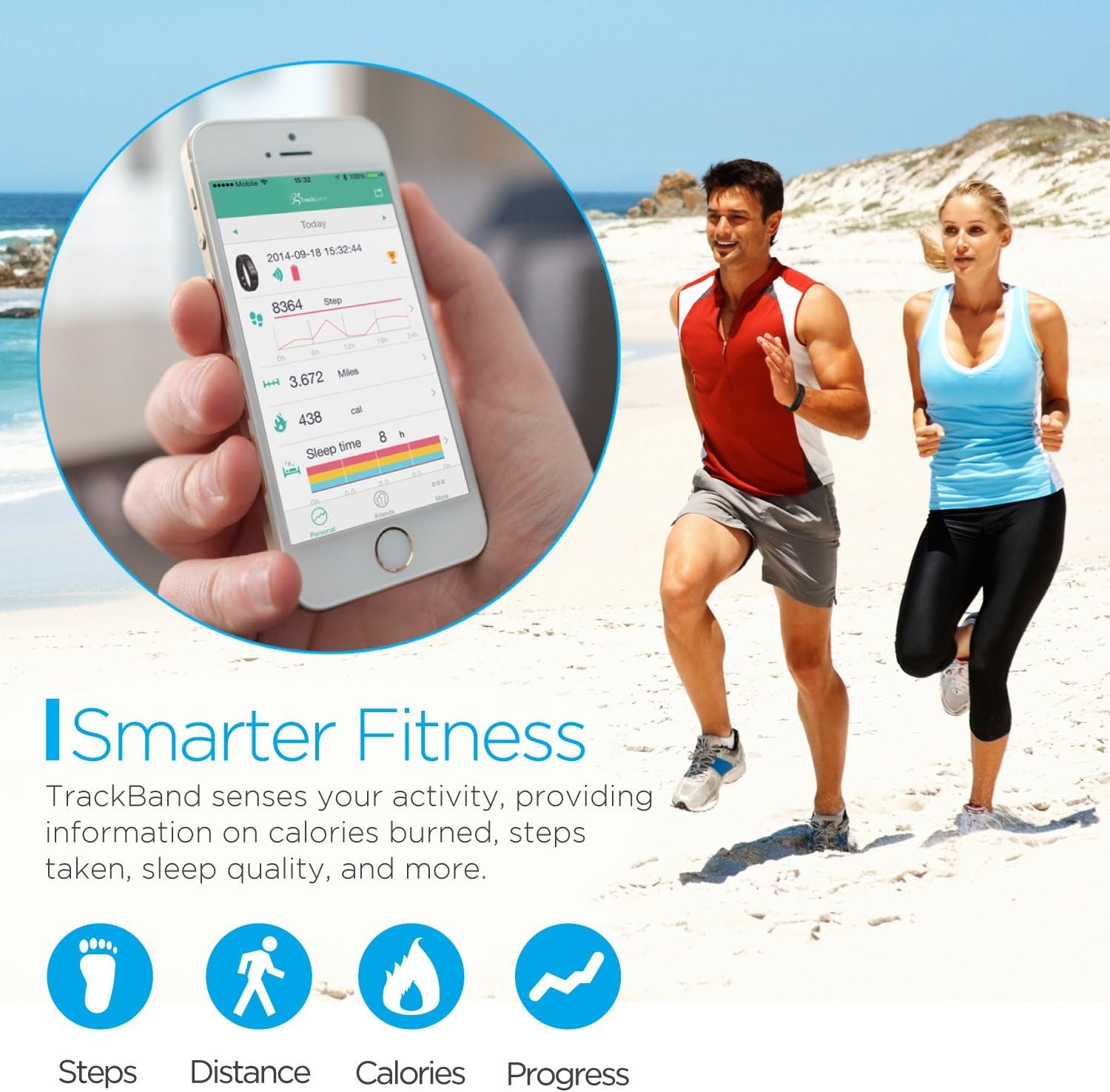 Ematic TrackBand Wireless Activity and Sleep Tracker (SB312BL) - Wearable Tech - Black - Image 3