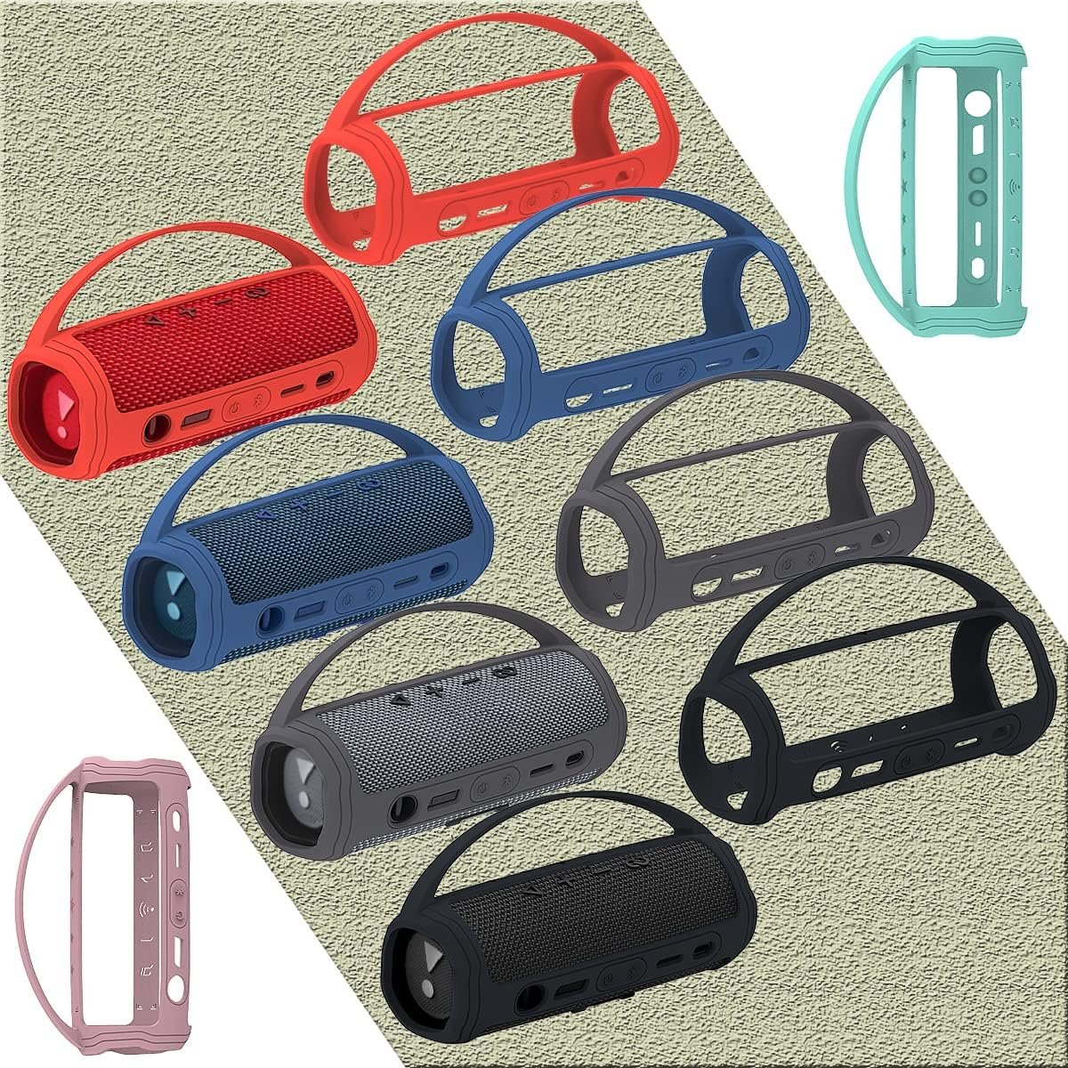 Silicone Cover Case for JBL Flip 6 Portable Bluetooth Speaker, Protective Carrying Case for JBL Flip 6 Speaker Accessories (Only Case) (Grey Case) - Image 7