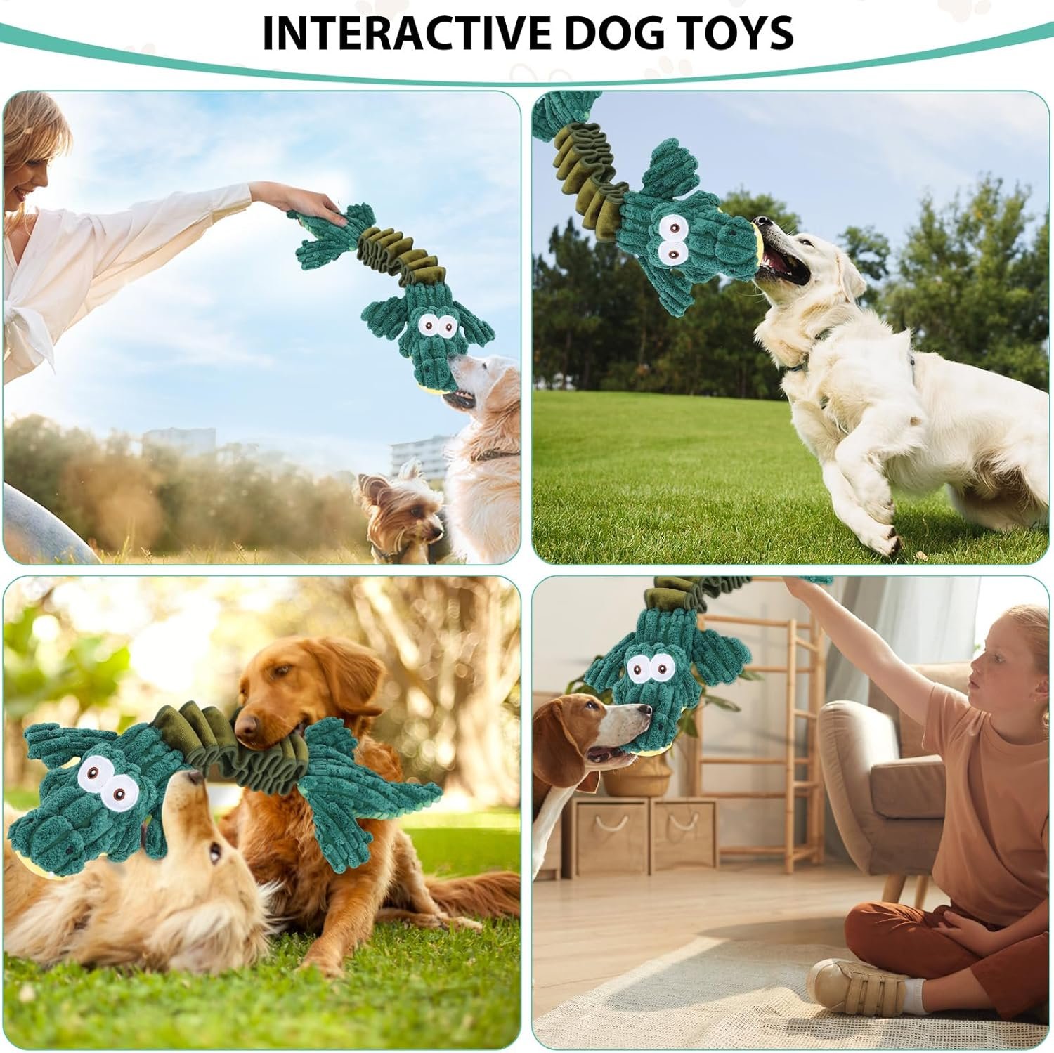 Squeaky Dog Toys for Large Dogs, Cute Puppy Toys, Plush Stuffed Pet Dog Toys with Crinkle Paper, Interactive Tug of War Dog Toys to Keep Them Busy for Small Medium Big Dogs - Image 7