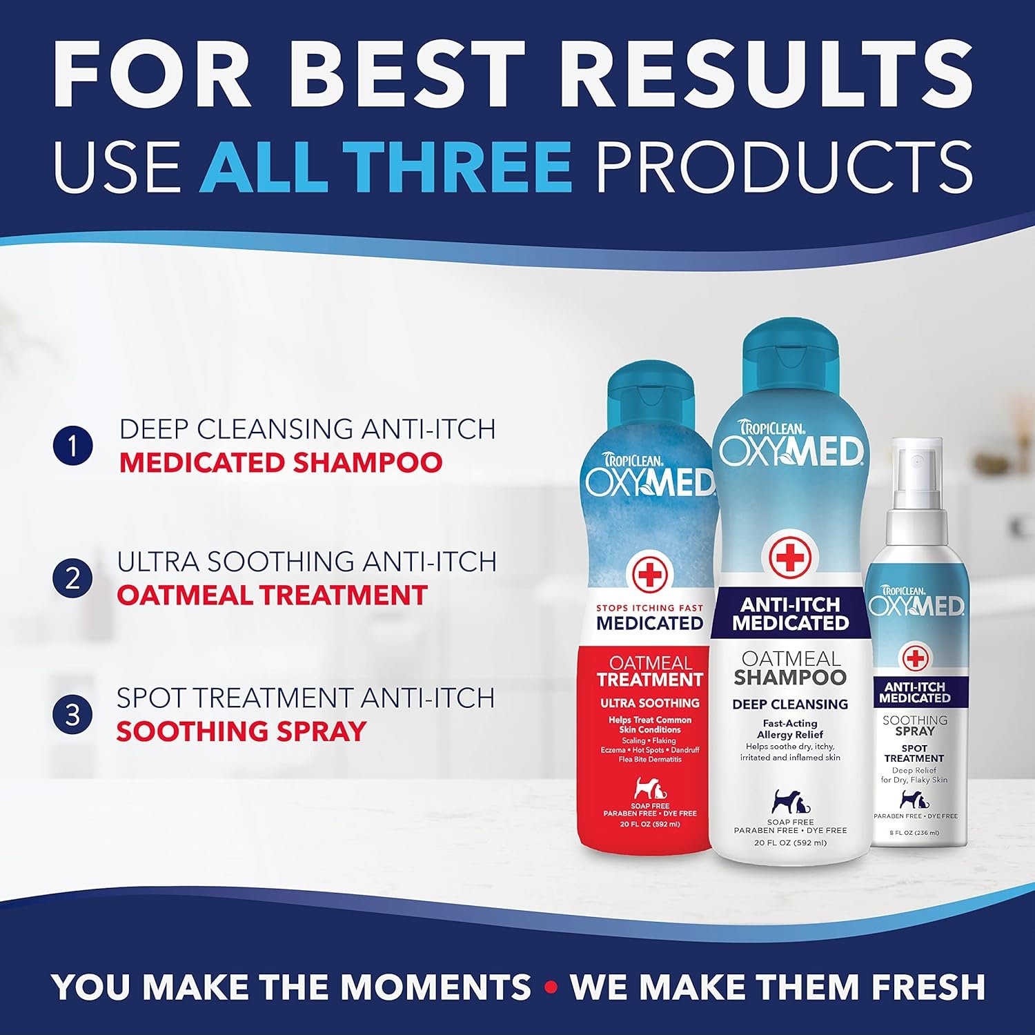 TropiClean Oxymed Medicated Cat & Dog Shampoo for Itchy Skin | Skin Soothing Oatmeal Shampoo for Dogs & Cats | 20 oz - Image 10