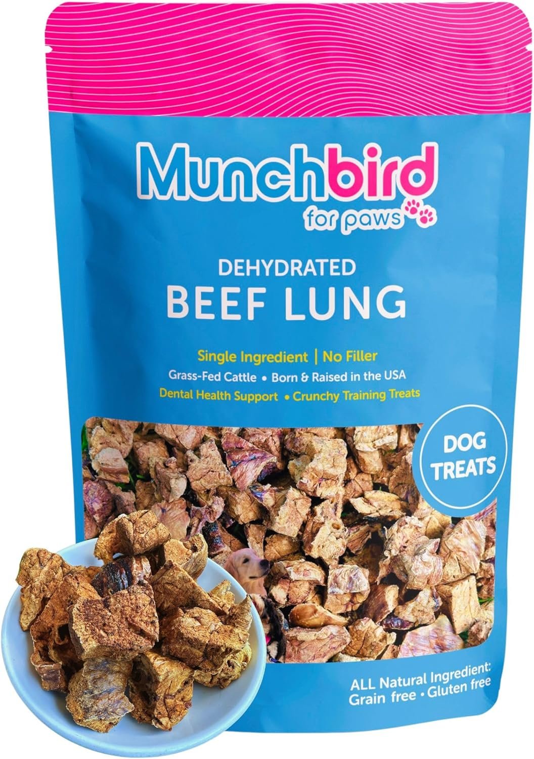 Dehydrated Beef Lung Dog Treats (Premium Angus Beef), Dog Training Treats, Excellent Alternative to Freeze Dried Beef Liver Dog Treats for Maximum Crunch and Flavor, Made and Sourced in USA - Image 2