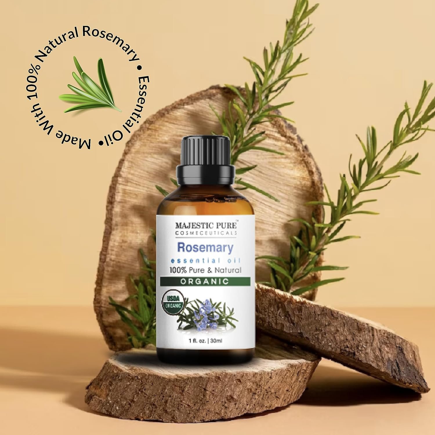 Majestic Pure Organic Rosemary Essential Oil - 100% Pure & Premium Rosemary Oil for Hair Growth, Skin, Face, Aromatherapy & Diffuser - 1 fl oz | Perfect Organic Rosemary Oil for Hair Growth - Image 6