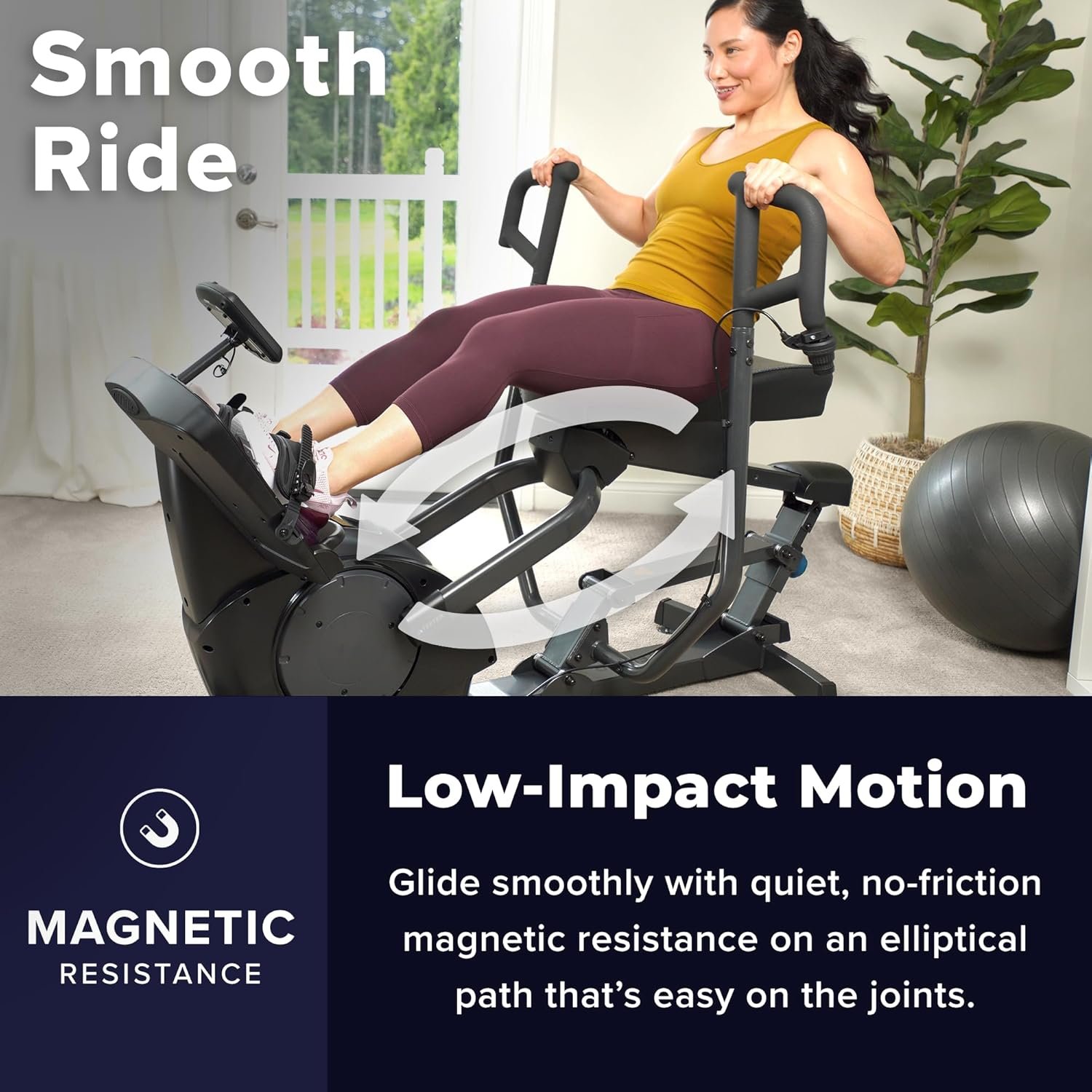 Teeter Power10 Rower with 2-Way Magnetic Resistance Elliptical Motion - Indoor Rowing Machine w/Bluetooth HRM Connectivity, Teeter Move App - Free Classes & Coaching - Image 4