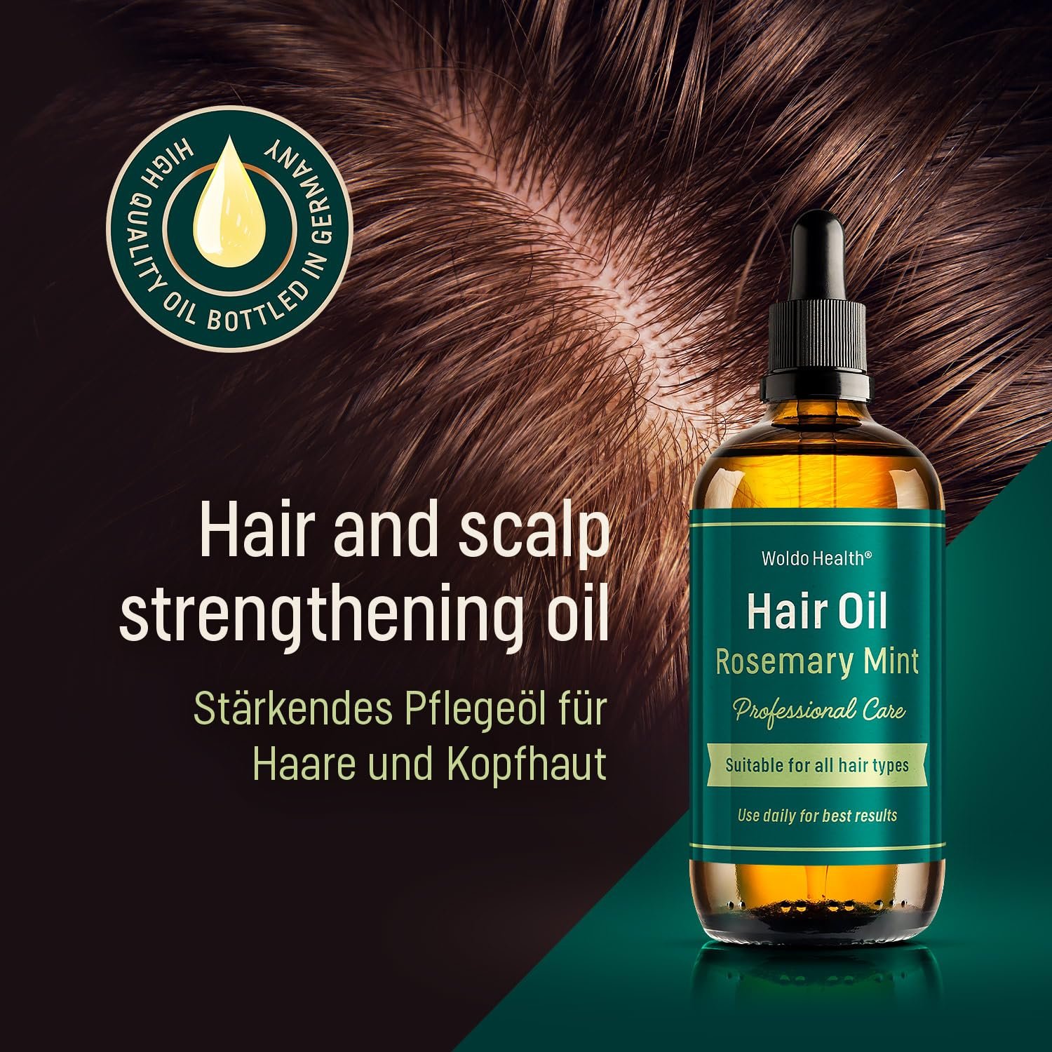 Rosemary Oil with Mint, 3.38 Fl Oz - for Hair Strengthening and Dry Scalp Treatment, Natural Ingredients, Vegan, Hair Oil for All Hair Types - Image 3