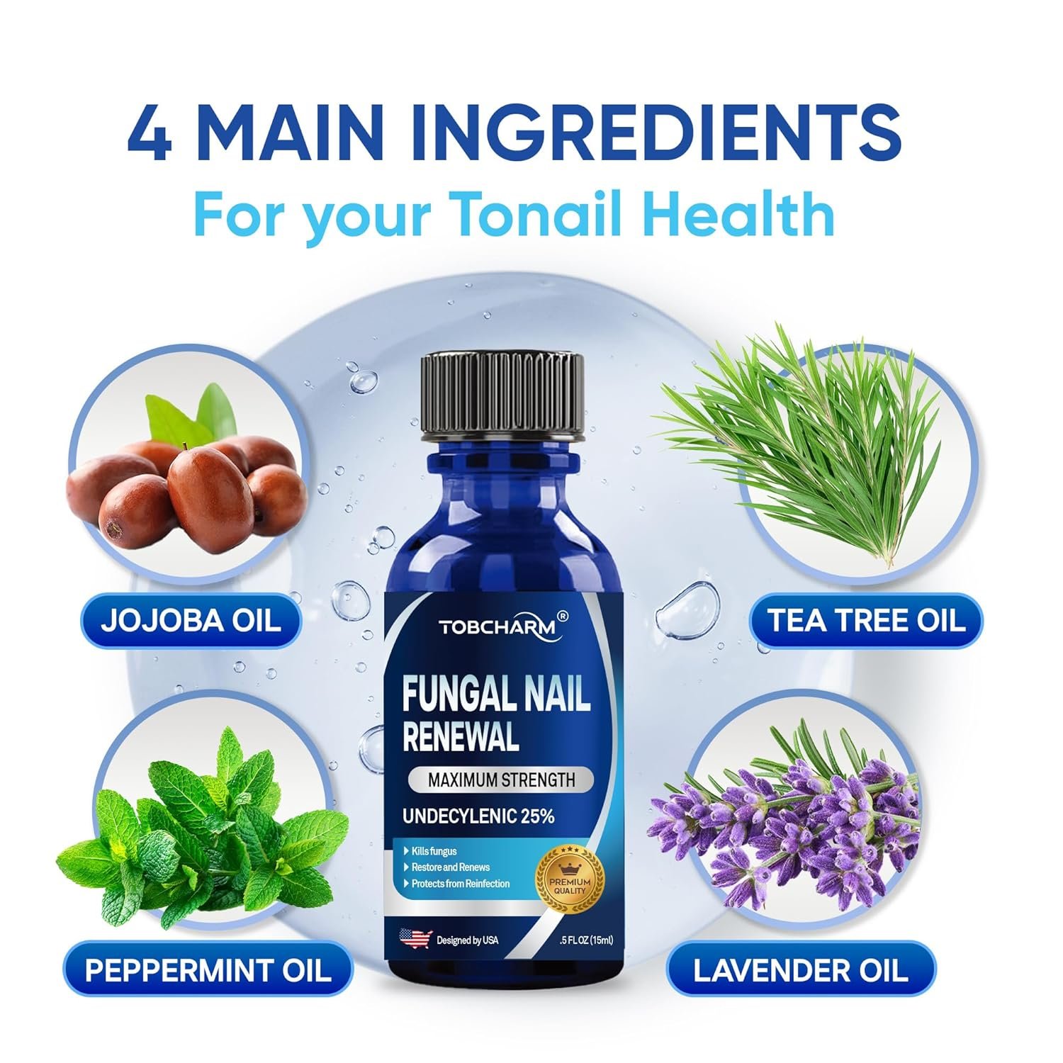 Toenail Fungus Treatment Extra Strength with 25% Undecylenic Acid & Tea Tree Oil, Nail Fungus Treatment for Toenail & Fingernails, Antifungal Nail Treatment for Damaged Nails and Thick Toenails- 2Pcs - Image 5