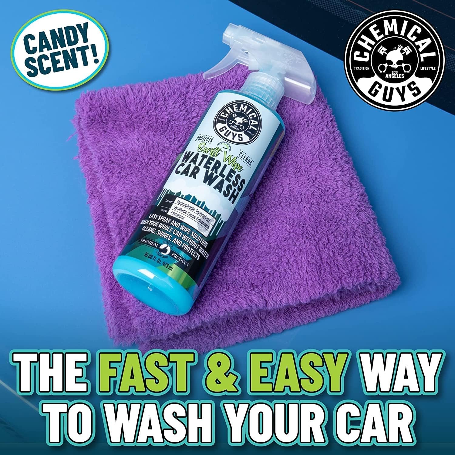 Chemical Guys CWS2091602 Swift Wipe Sprayable Waterless Car Wash, Easily Clean - Just Spray & Wipe, Safe for Cars, Trucks, Motorcycles, RVs & More, 16 fl oz (2 Pack), Protect & Shine… - Image 4