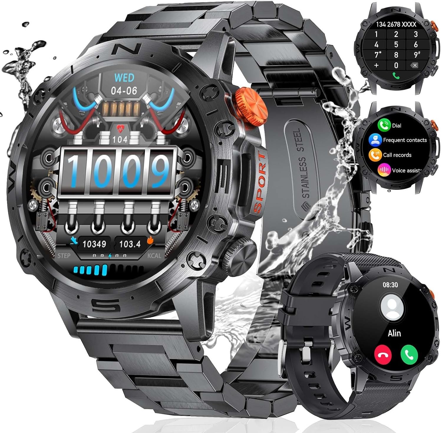 Military Smart Watch for Men(Answer/Make Call) 1.43" AMOLED Smartwatch Heart Rate Blood Pressure Sleep Monitor 126+ Sports Modes Fitness Tracker Step Calorie Counter IP68 Waterproof Andriod iOS - Image 2