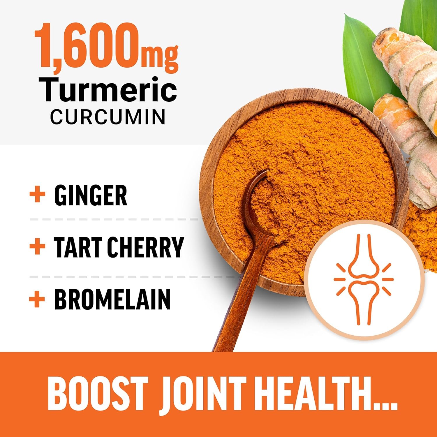 FORCE FACTOR Better Turmeric Curcumin 1600mg with Black Pepper & Ginger, Clinical Strength Joint Support Supplement, Superior Absorption, 120 Tablets - Image 3