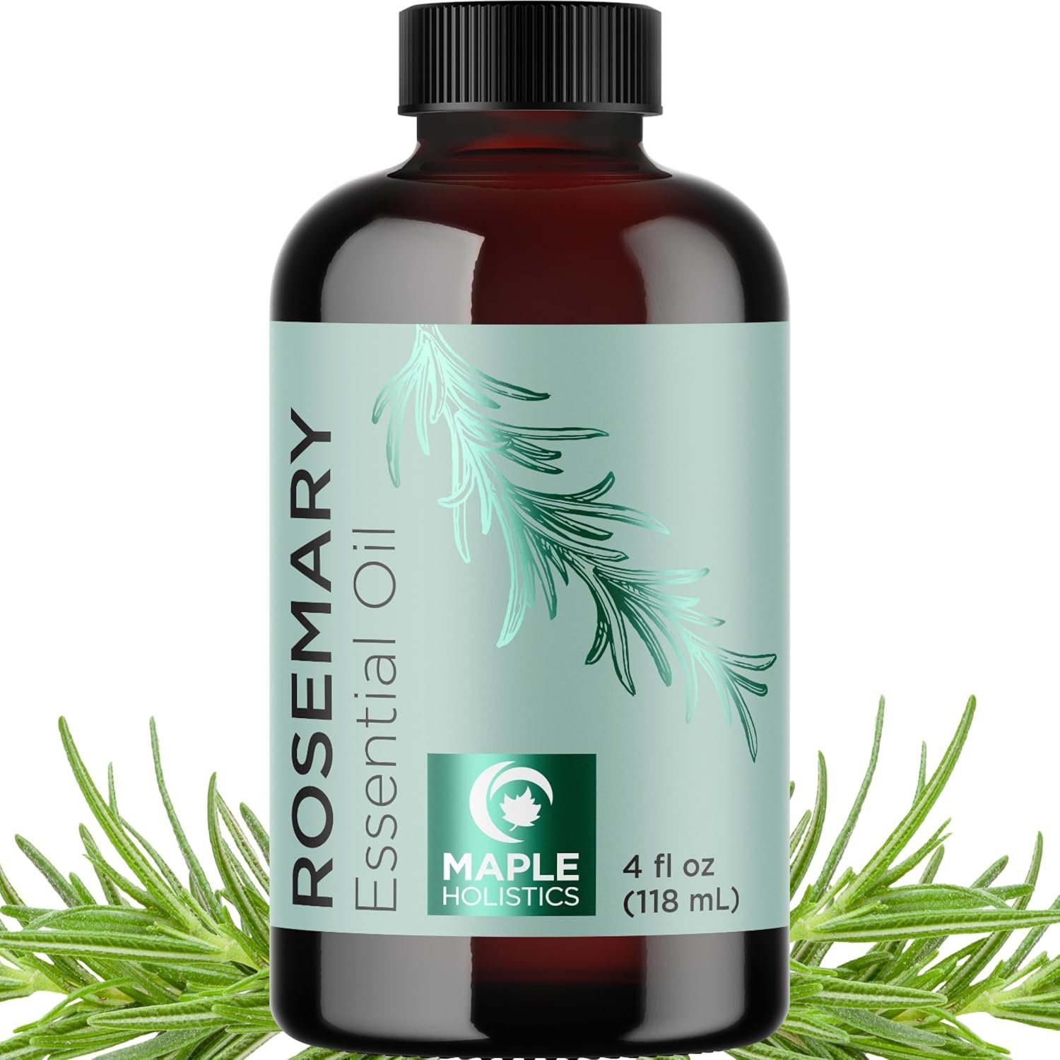 Pure Rosemary Essential Oil with Dropper - Undiluted Rosemary Oil for Hair Skin and Nails and Refreshing Aromatherapy Oil for Diffusers - Rosemary Essential Oil for Cleansing Dry Scalp Care 4oz - Image 2