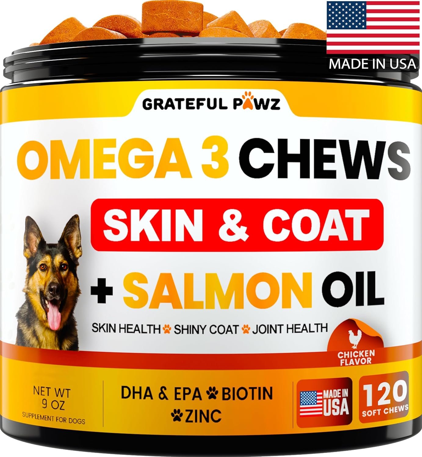 Omega 3 for Dogs - Fish Oil for Dogs Chews - Allergy and Dog Itch Relief - Dog Anti Shedding Supplement - Joint Health Treatment - Dog Skin and Coat Supplement - Salmon Oil - EPA & DHA Fatty Acids - Image 2