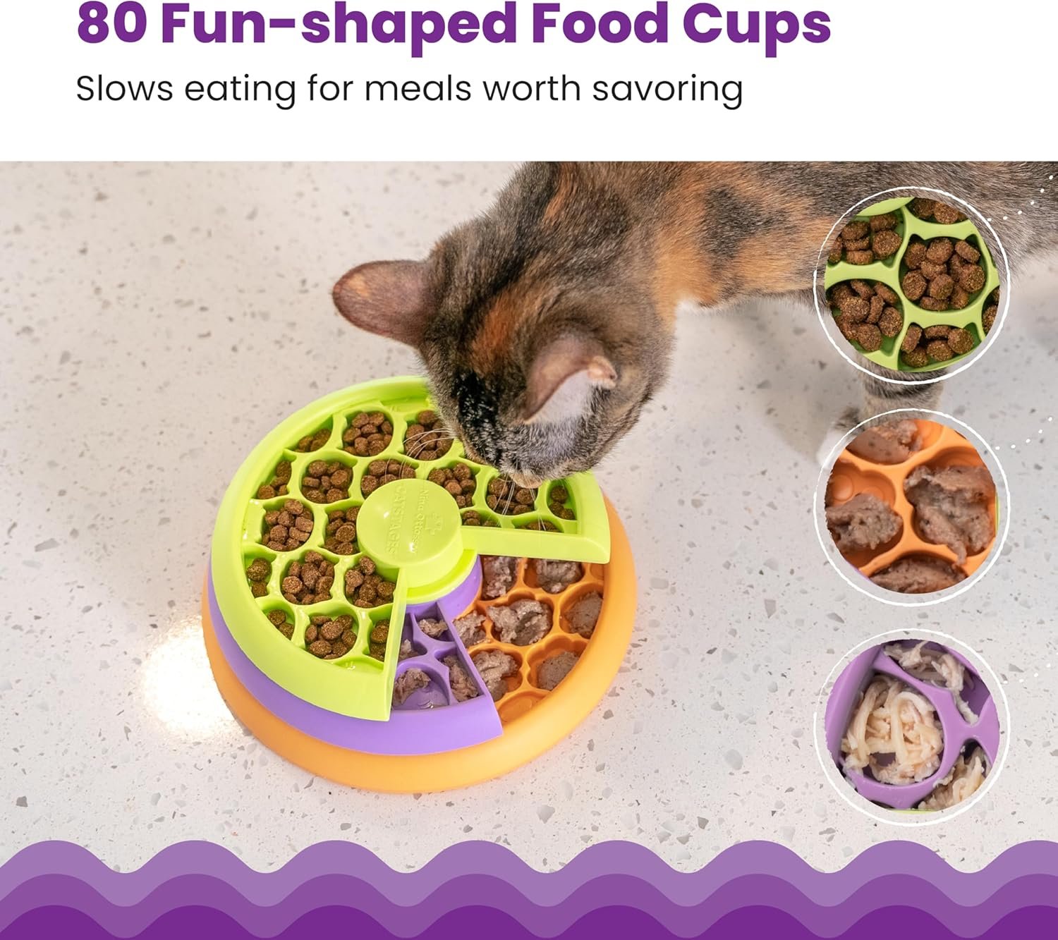Catstages Kitty Lickin' Layers Multilayered Cat Fun Feeder Cat Treat Puzzle - Image 5