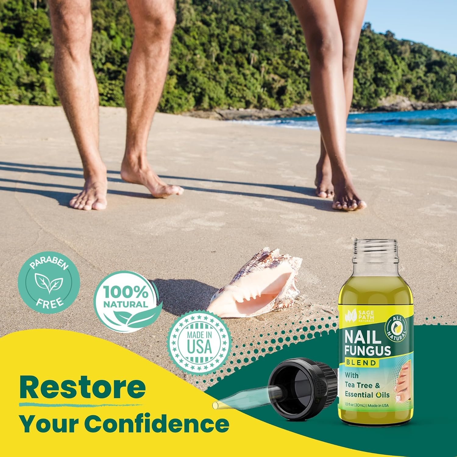 Toenail Fungus Treatment: Premium Tea Tree & Essential Oil Blend - USA Clean Ingredients - No Fillers - No Harsh Chemicals - Max Strength Formula for Damaged & Discolored Toe Nails - Image 5