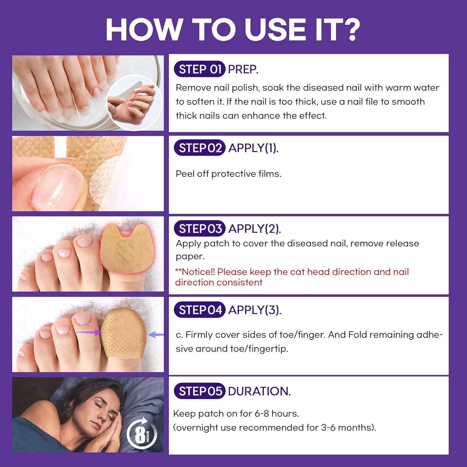 Extra Strength Toenail Fungus Treatment Patches: Nail Fungus Treatment for Toenail Fingernails - Fungal Nail Patches Nail Repair Patches - 8-Hour Nightime Nail Renewal Patches - 21Patches - Image 5