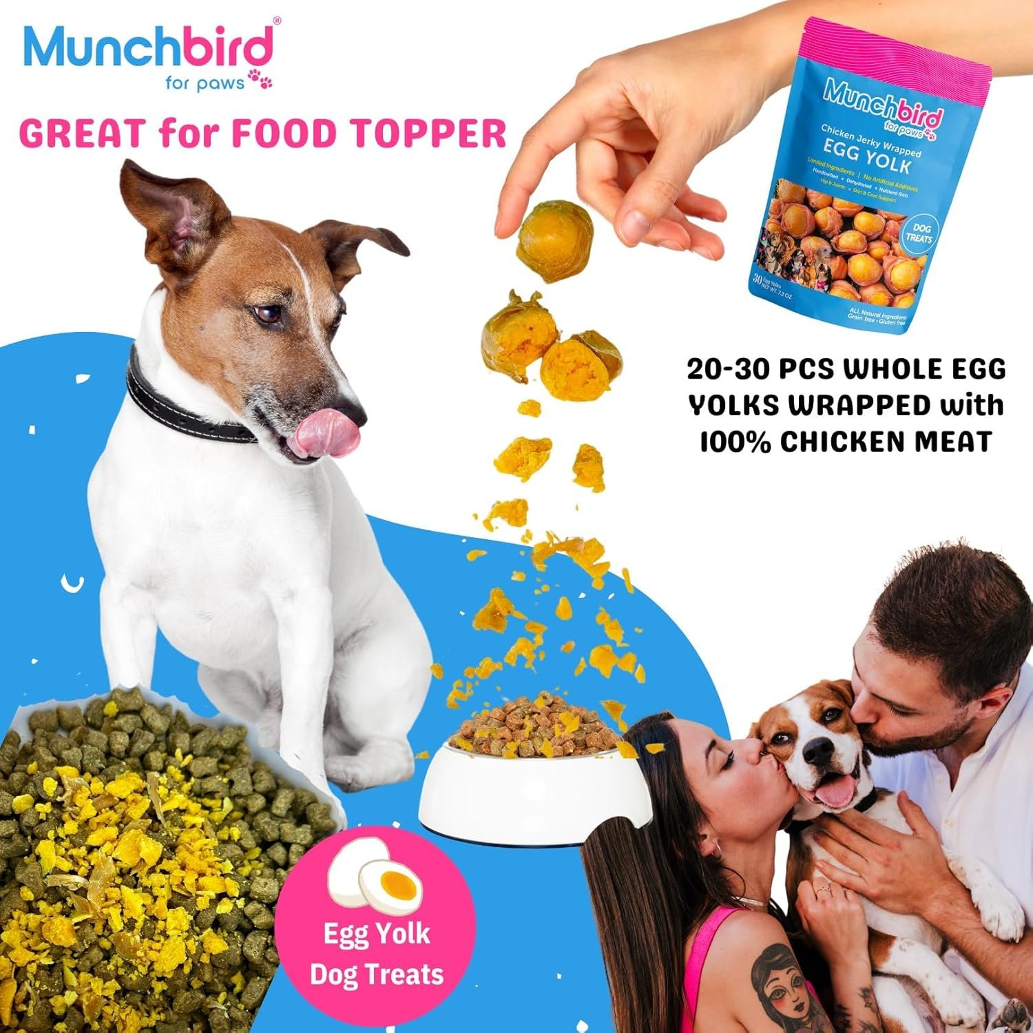 Dehydrated Chicken Jerky Wrapped Egg Yolk Dog Treats, 100% Egg Yolk, Food Topper for Dogs, No Filler, Alternative to Freezed Dried Quail Egg Yolk, 7 OZ (Pack of 20 to 30 Egg yolks) - Image 7