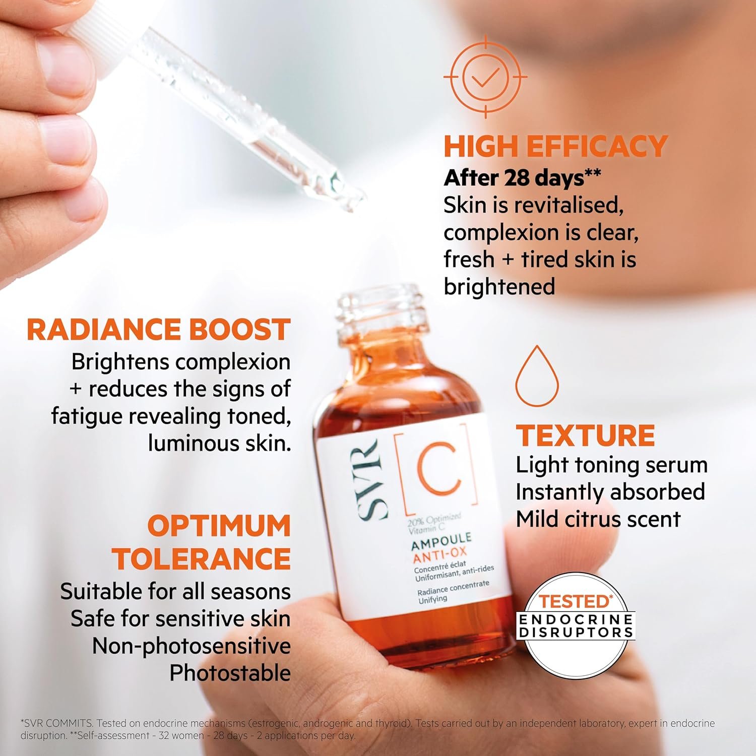 SVR Vitamin C Brightening Face Serum With 20% Optimized Vitamin C For Fine Lines, Uneven Skin Tone & Dull Skin. Improves Radiance & Firmness, 1 Fl.oz. - Image 6