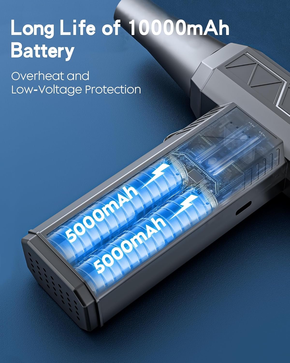 Compressed Air Duster, 180000RPM Electric Air Duster with Brushless Motor, 3 Gear Rechargeable Mini Blower, Keyboard Cleaning kit, Jet Dry Blower for PC, Car, Home Cleaning (Black) - Image 4